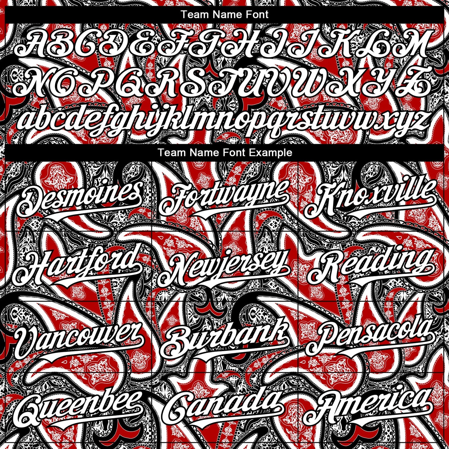 Custom Black White-Red Rave Party Ethnic Paisley Bandana Authentic Baseball Jersey view 4
