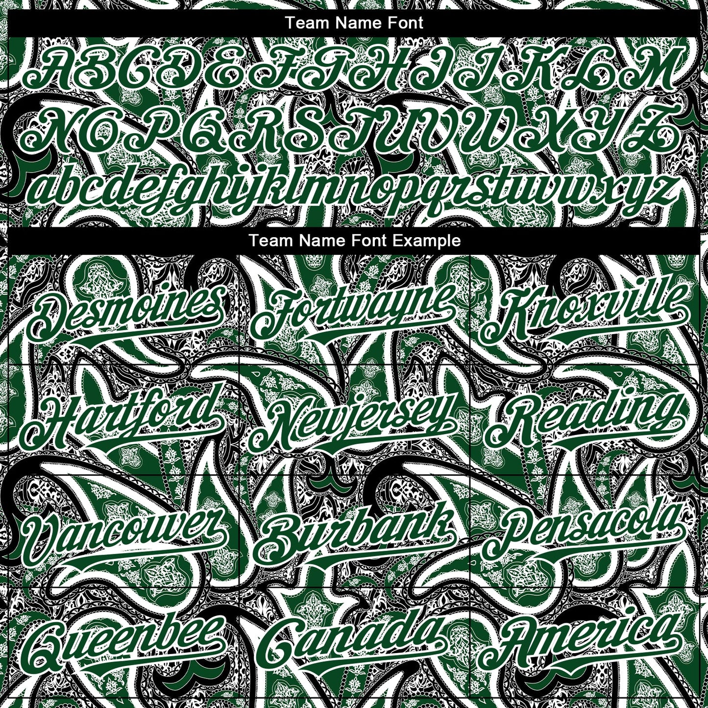 Custom Black Green-White Rave Party Ethnic Paisley Bandana Authentic Baseball Jersey view 4
