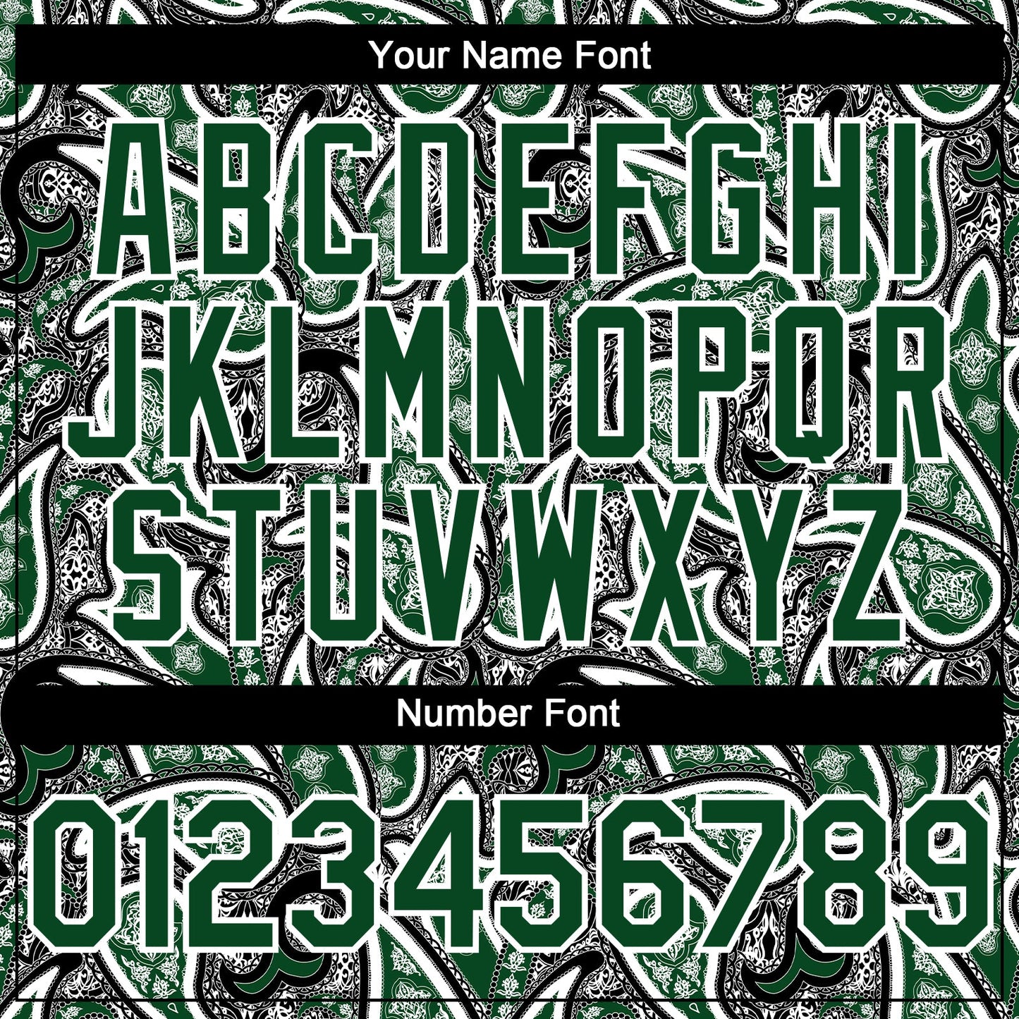 Custom Black Green-White Rave Party Ethnic Paisley Bandana Authentic Baseball Jersey view 5
