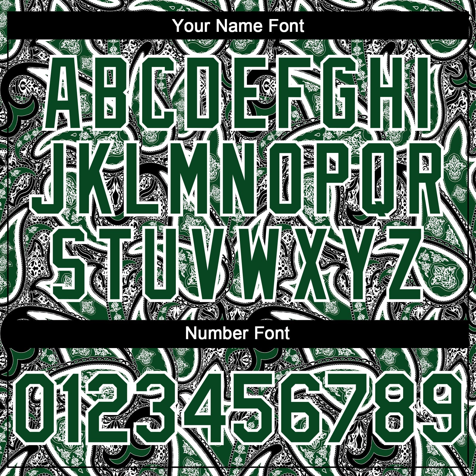 Custom Black Green-White Rave Party Ethnic Paisley Bandana Authentic Baseball Jersey view 5