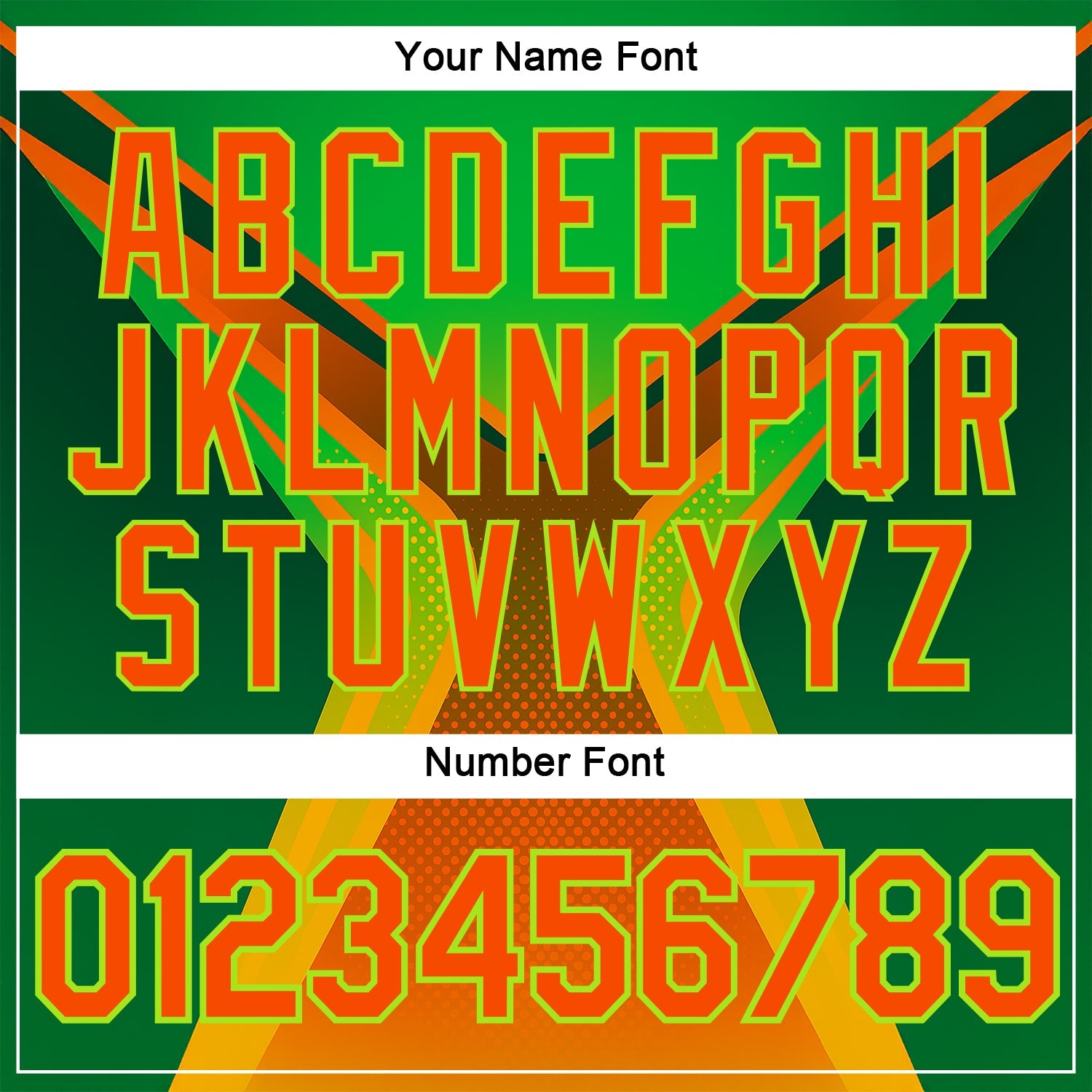 Custom Green Orange-Neon Green 3D Pattern Design Africa Neon Sportswear Performance T-Shirt view 4
