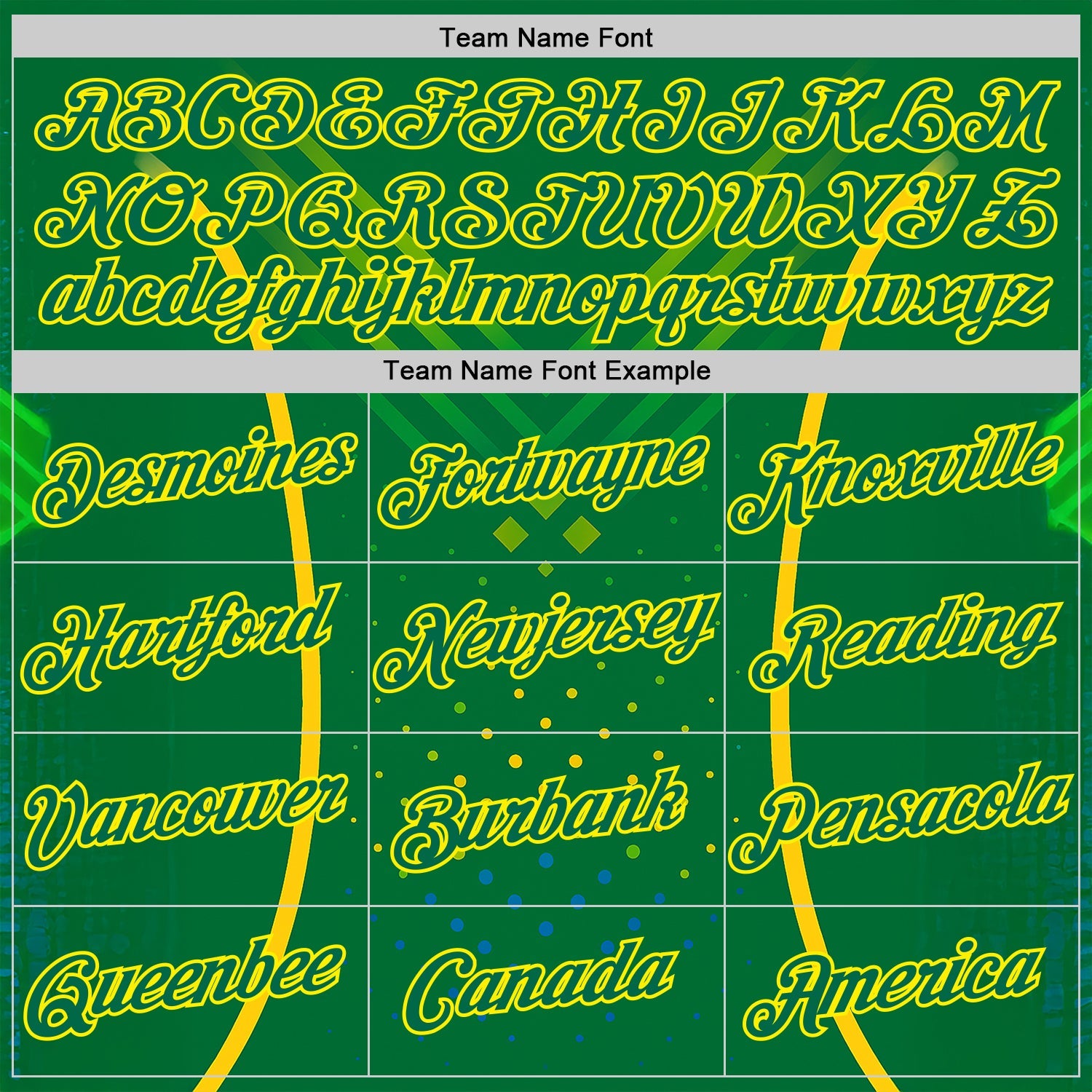 Custom Green Kelly Green-Light Yellow 3D Pattern Design Brazil Jamaica Sportswear Performance T-Shirt view 3