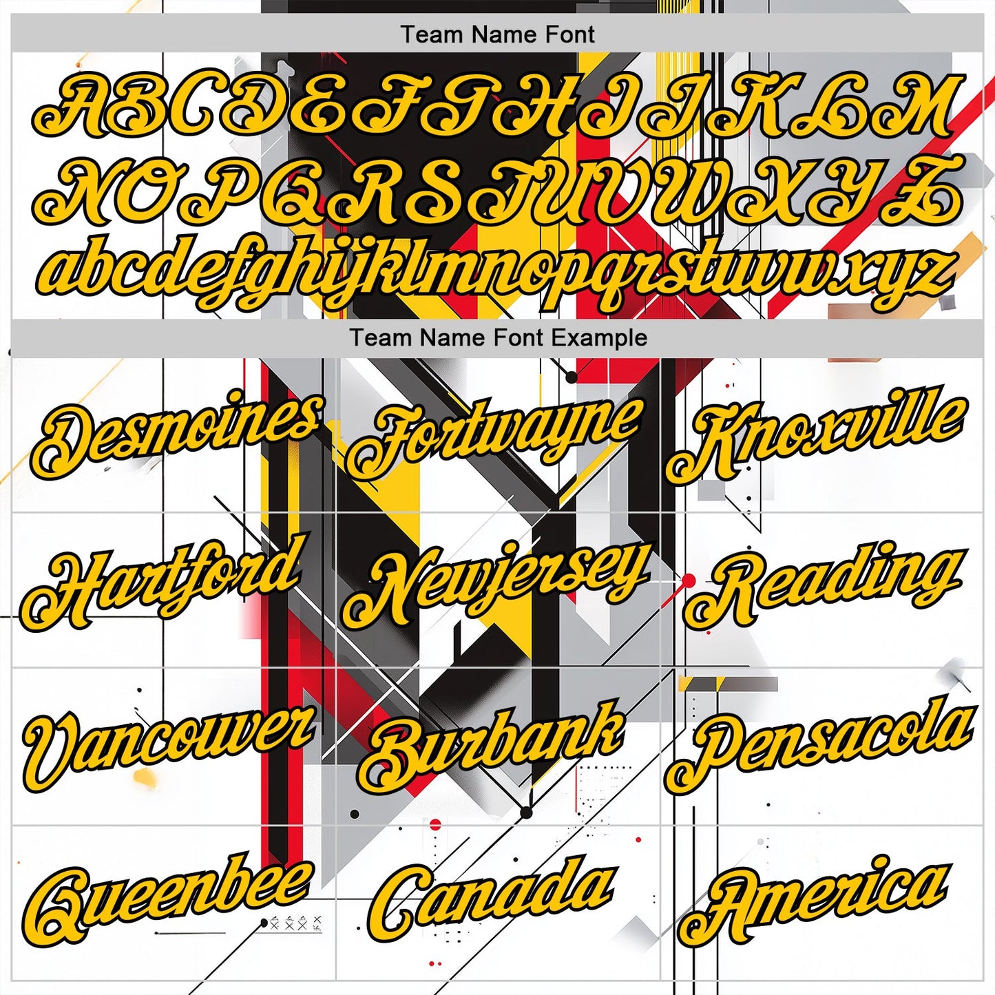 Custom White Yellow Red Black-Gray 3D Pattern Design Germany Geometric Shape Sportswear Performance T-Shirt view 3