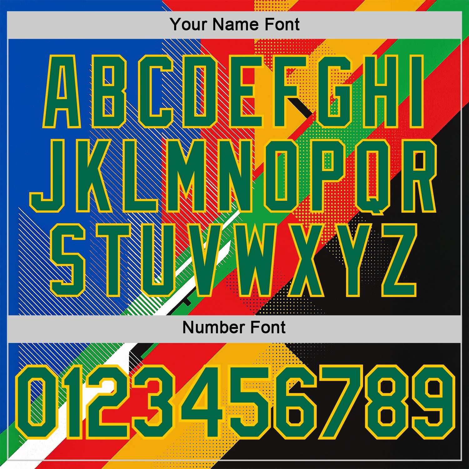 Custom Red Kelly Green Yellow Blue-Black 3D Pattern Design Africa Geometric Shape Sportswear Performance T-Shirt view 4