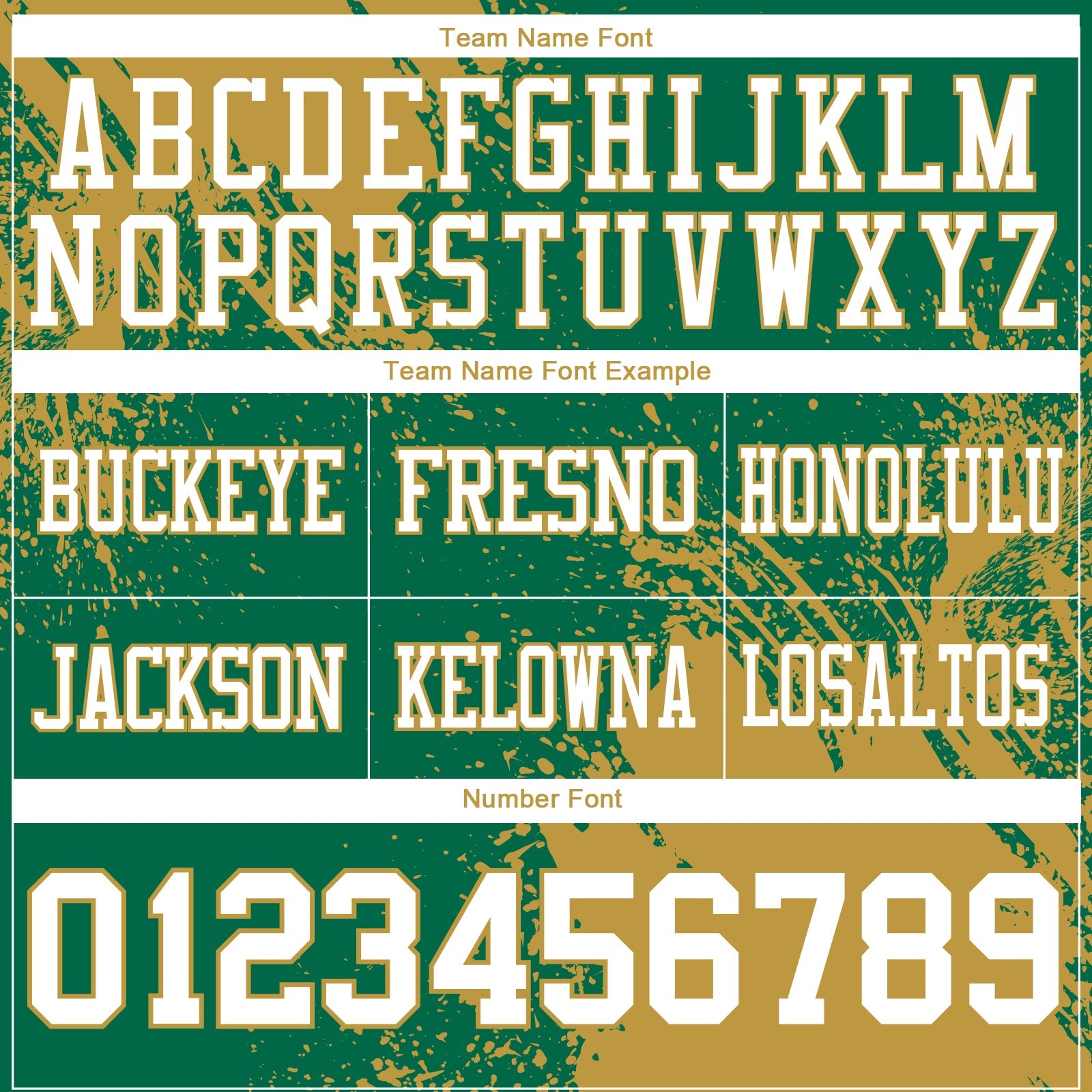 Custom Kelly Green White-Old Gold 3D Pattern Abstract Brush Stroke Authentic Football Jersey view 3