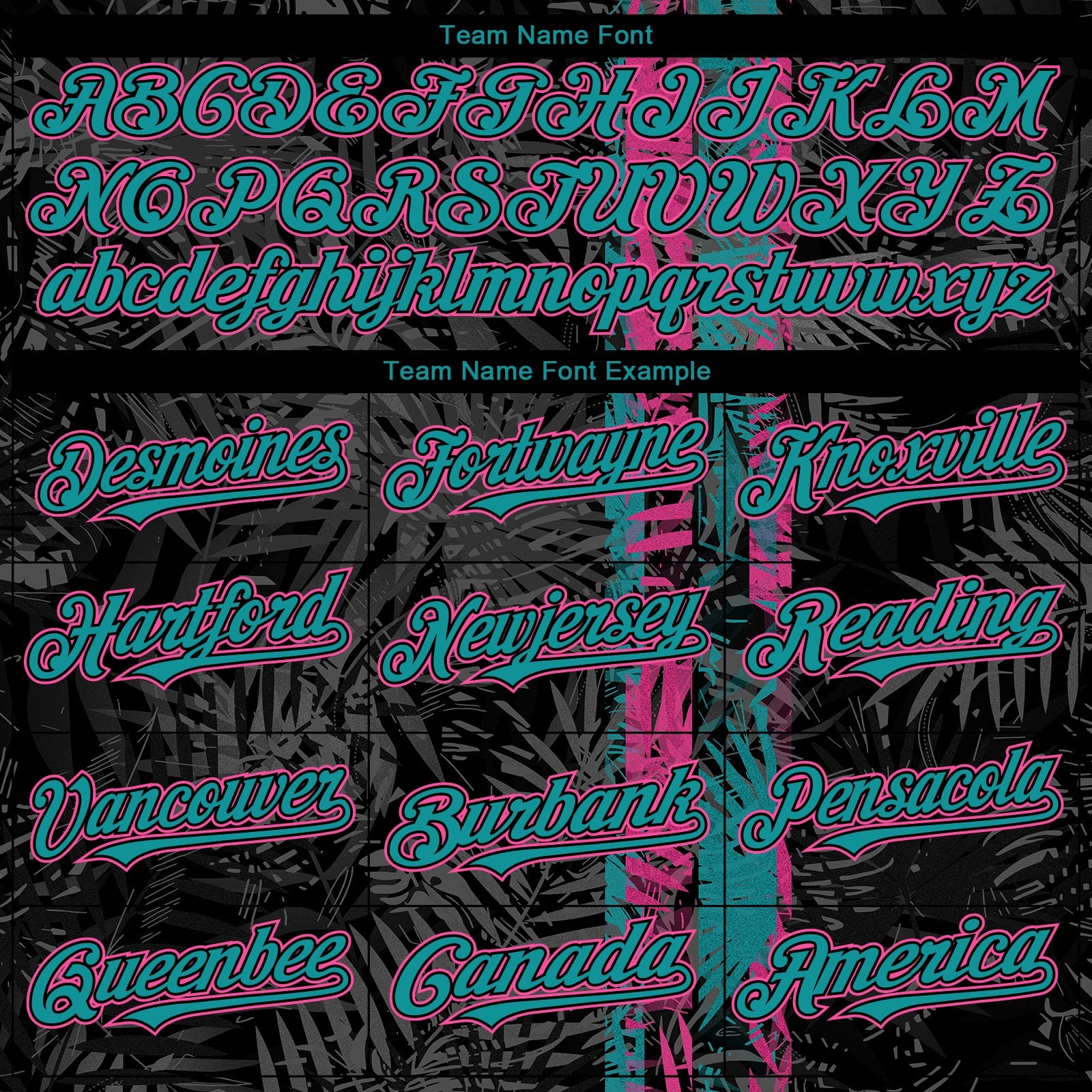 Custom Black Pink-Teal Hawaii Tropical Palm Leaves Authentic Baseball Jersey view 4
