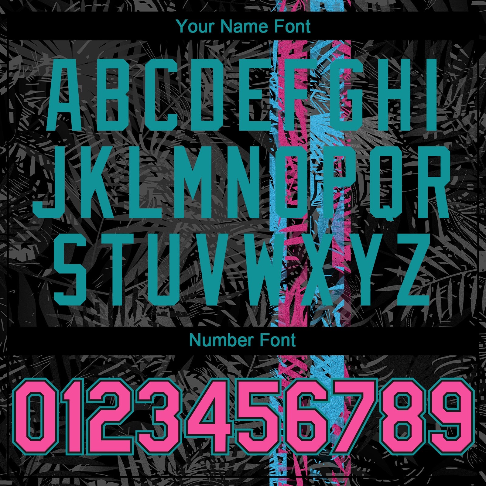 Custom Black Pink-Teal Hawaii Tropical Palm Leaves Authentic Baseball Jersey view 5