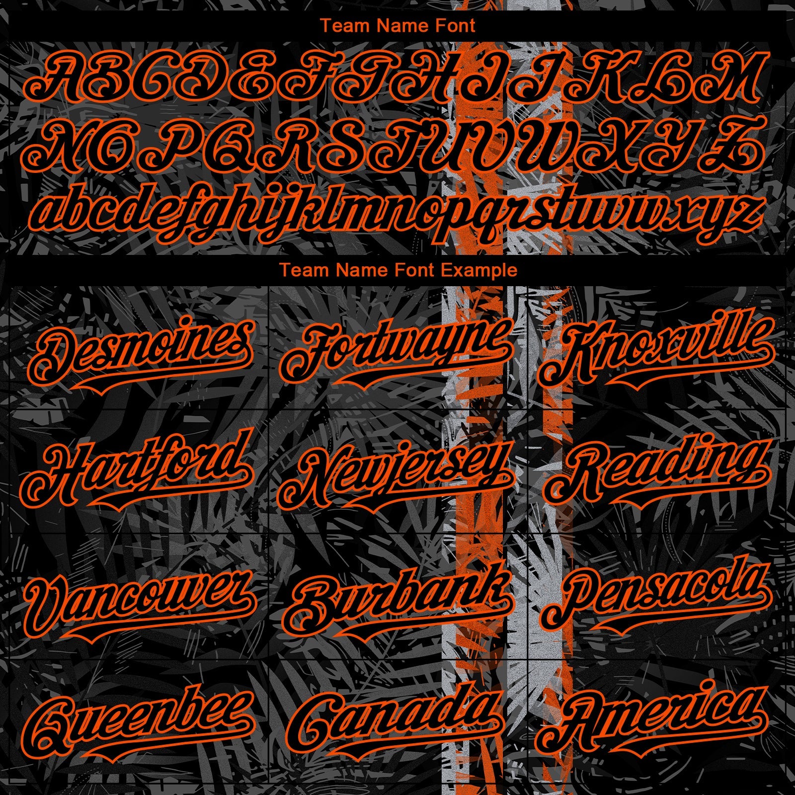 Custom Black Orange Hawaii Tropical Palm Leaves Authentic Baseball Jersey view 4