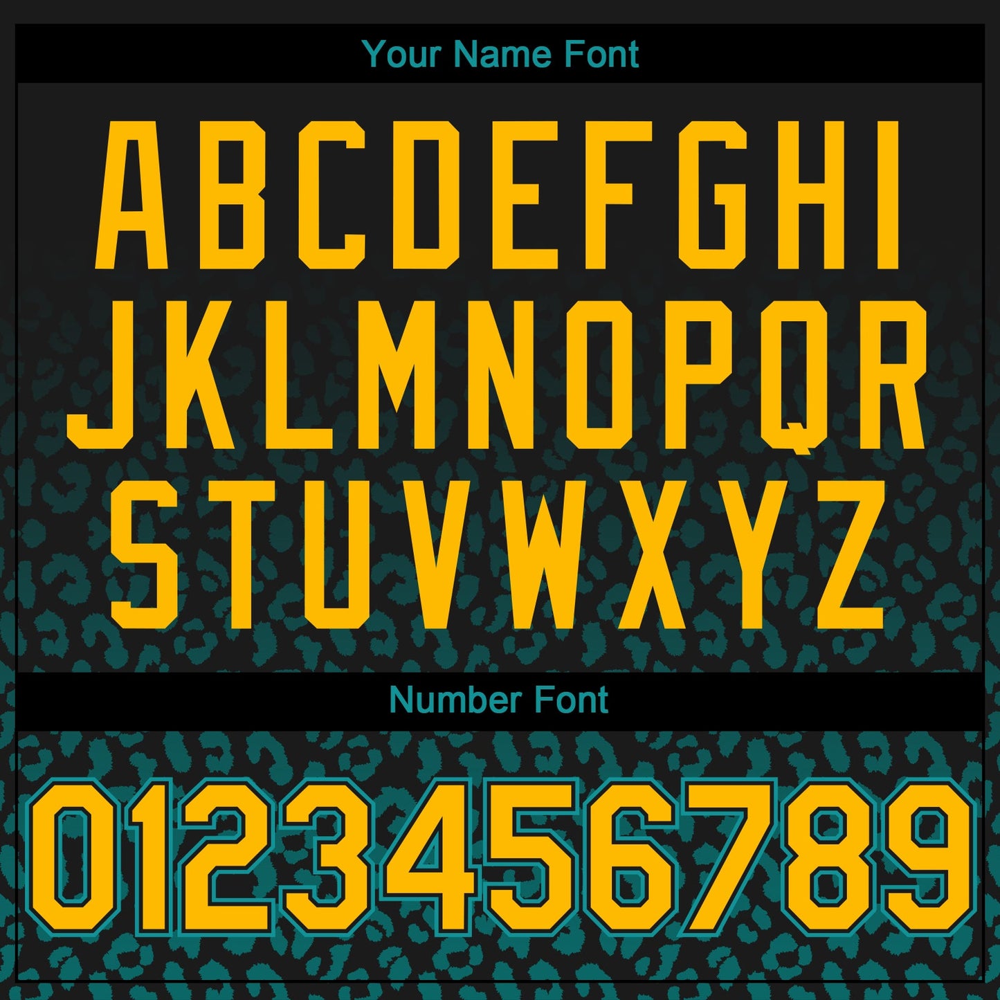 Custom Black Yellow-Teal Gradient Leopard Print Authentic Baseball Jersey view 5