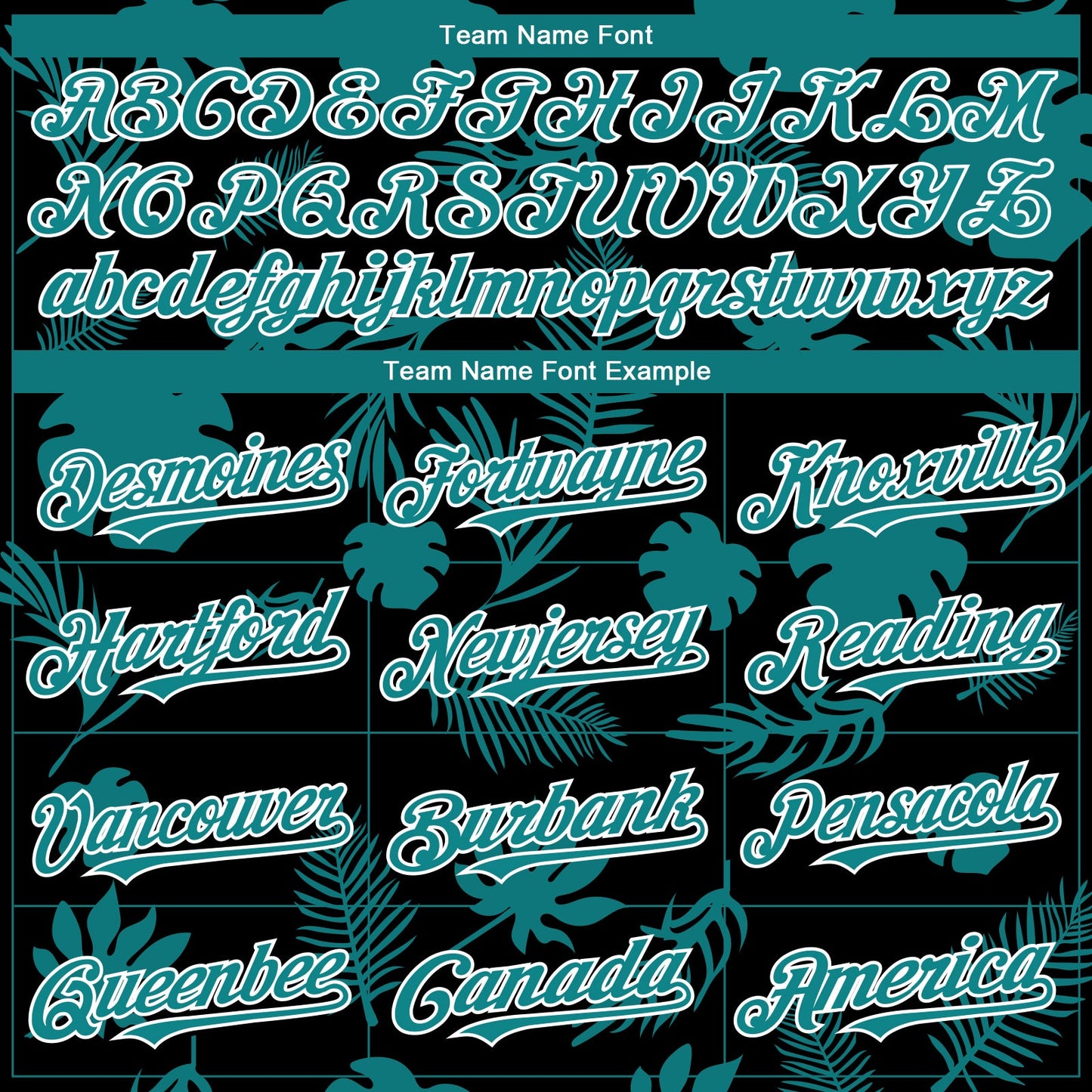 Custom Black Teal-White Hawaii Palm Leaves Authentic Baseball Jersey view 4