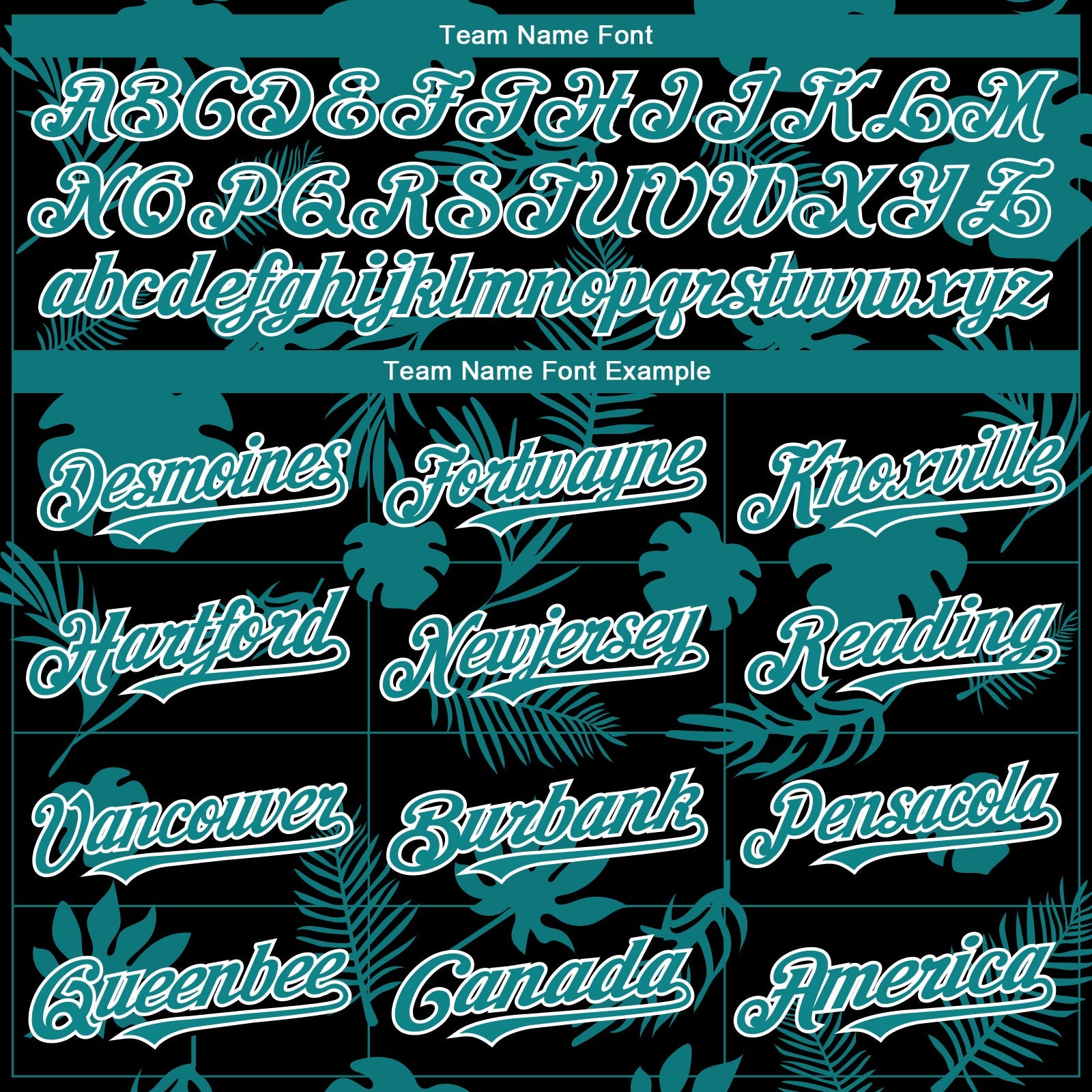 Custom Black Teal-White Hawaii Palm Leaves Authentic Baseball Jersey view 4