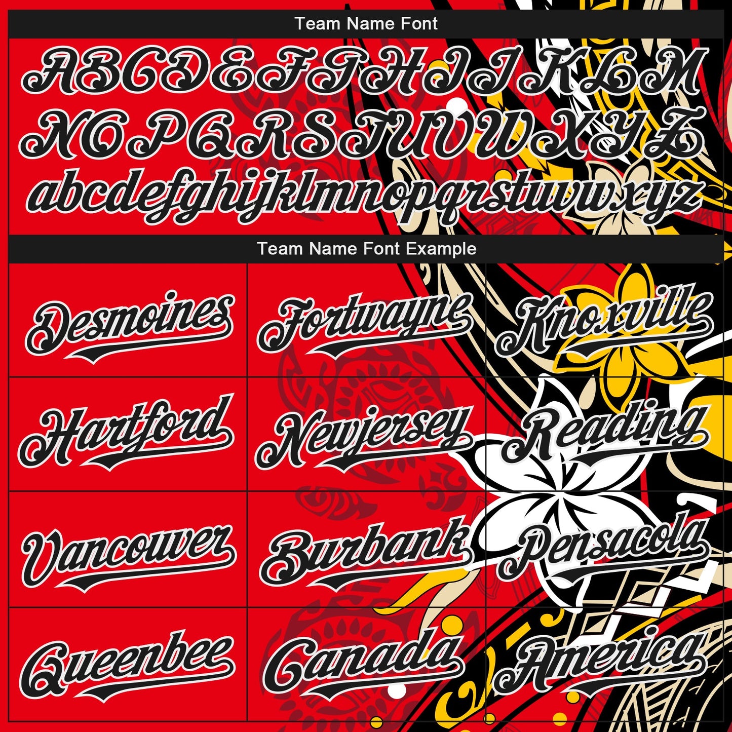 Custom Red Black-White Hawaii Flower Authentic Baseball Jersey view 4