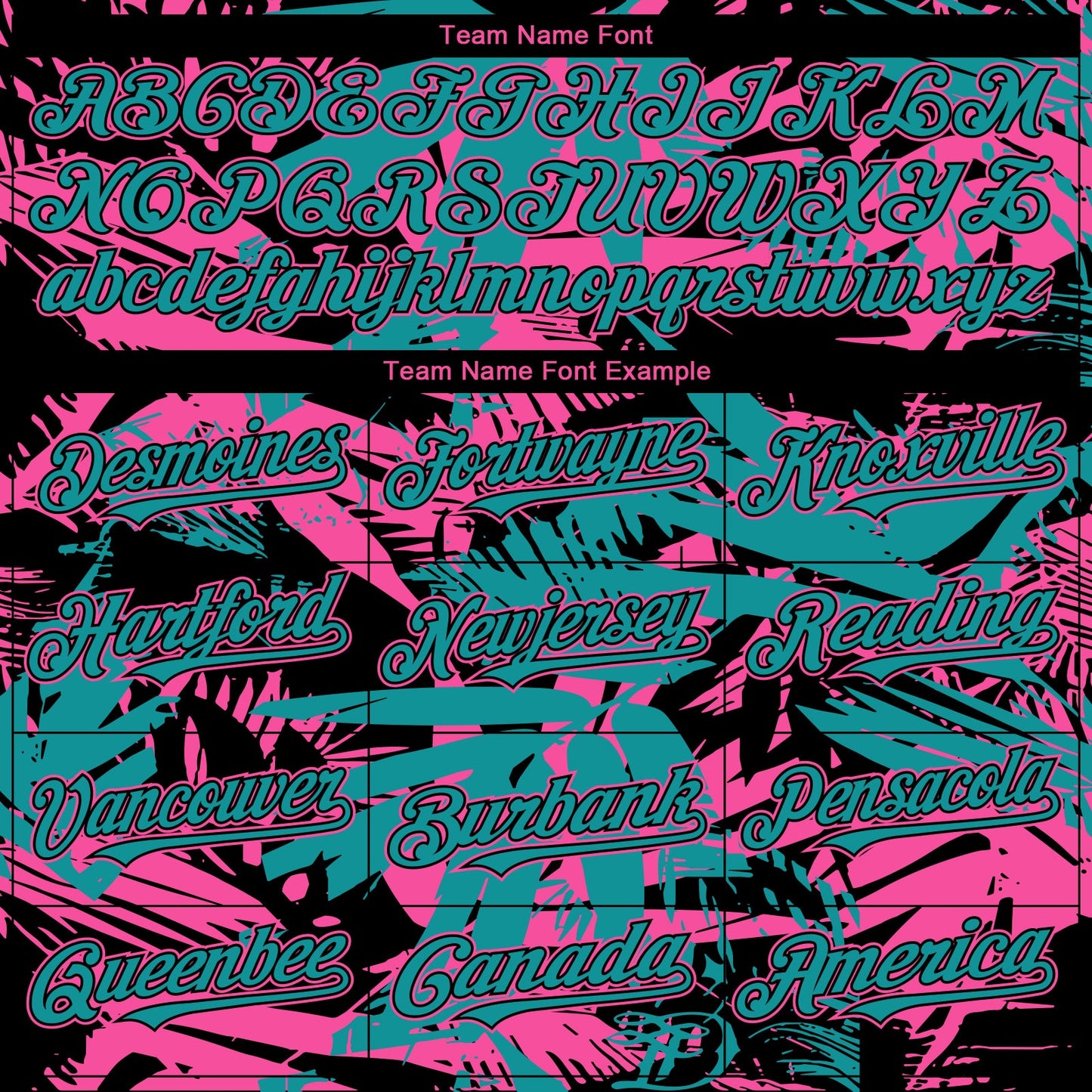 Custom Black Pink-Teal Hawaii Palm Leaves Authentic Baseball Jersey view 4