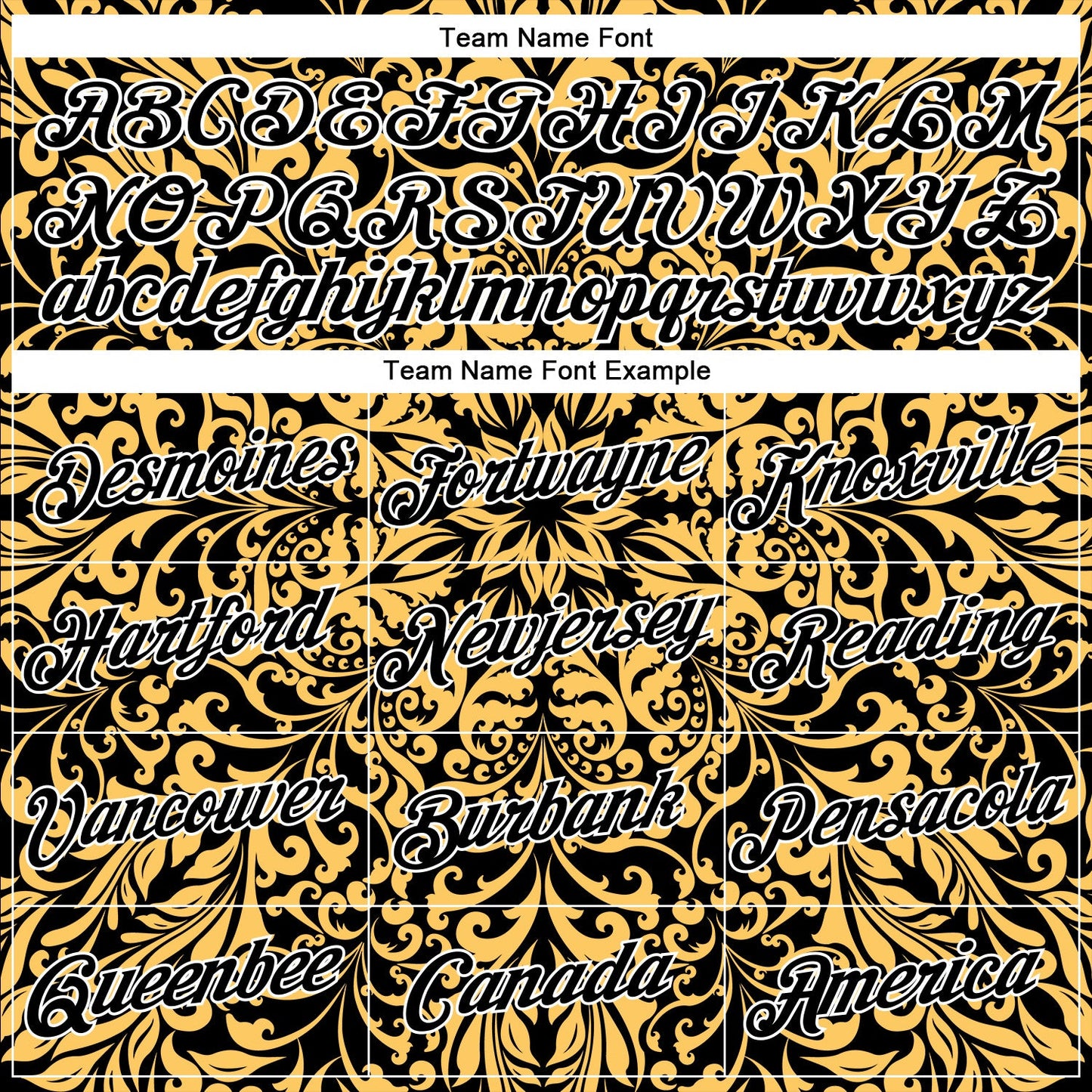 Custom Stitched Black White 3D Pattern Design Golden Subtle Floral Sports Pullover Sweatshirt Hoodie view 3