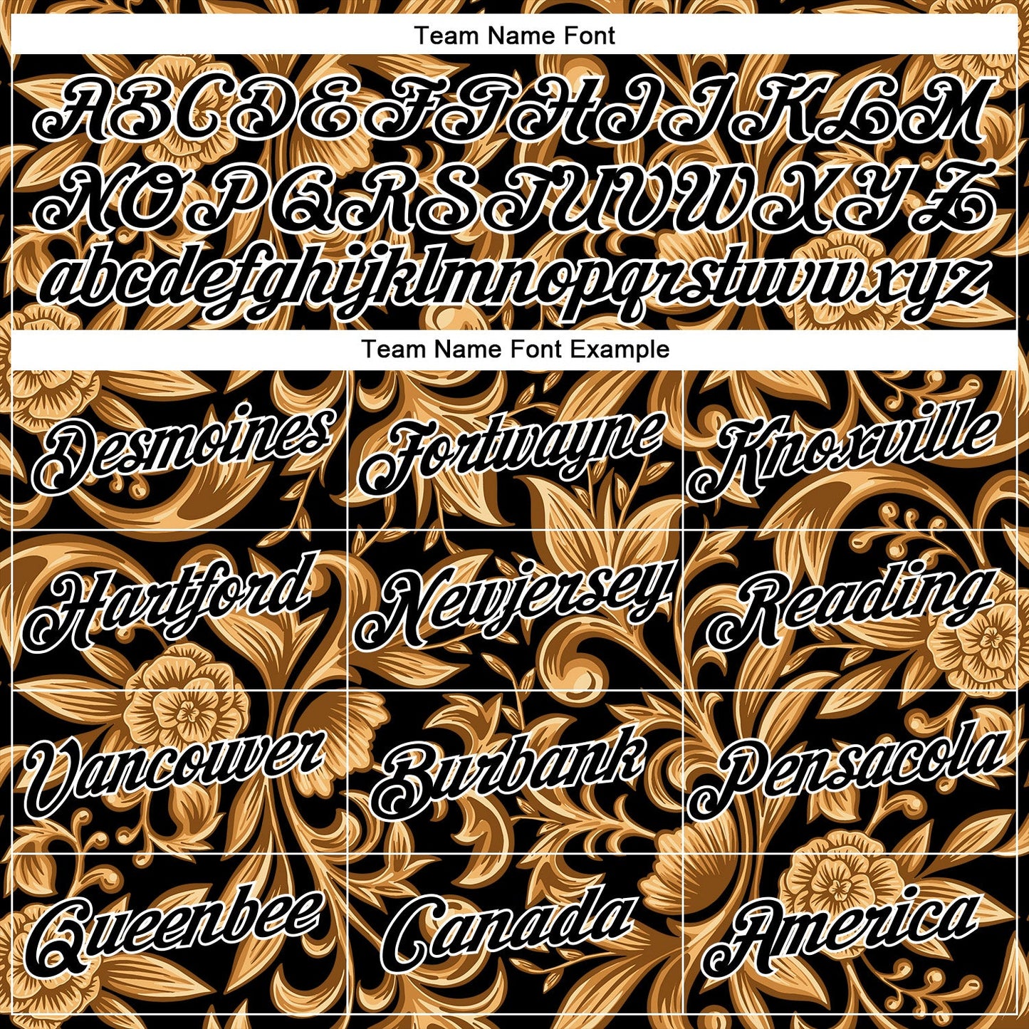 Custom Stitched Black White 3D Pattern Design Golden Subtle Floral Sports Pullover Sweatshirt Hoodie view 3