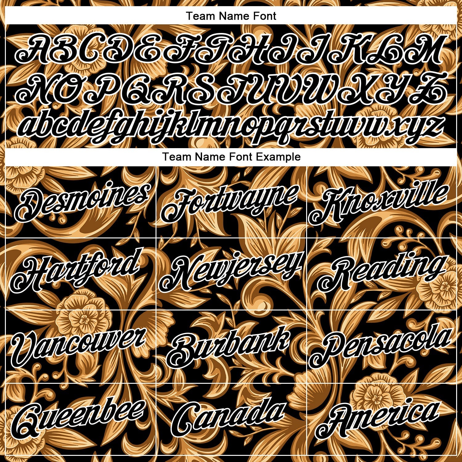 Custom Stitched Black White 3D Pattern Design Golden Subtle Floral Sports Pullover Sweatshirt Hoodie view 3