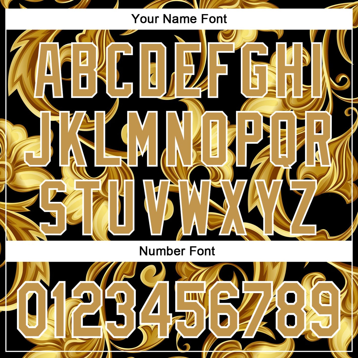 Custom Stitched Black Old Gold-White 3D Pattern Design Golden Subtle Floral Sports Pullover Sweatshirt Hoodie view 4