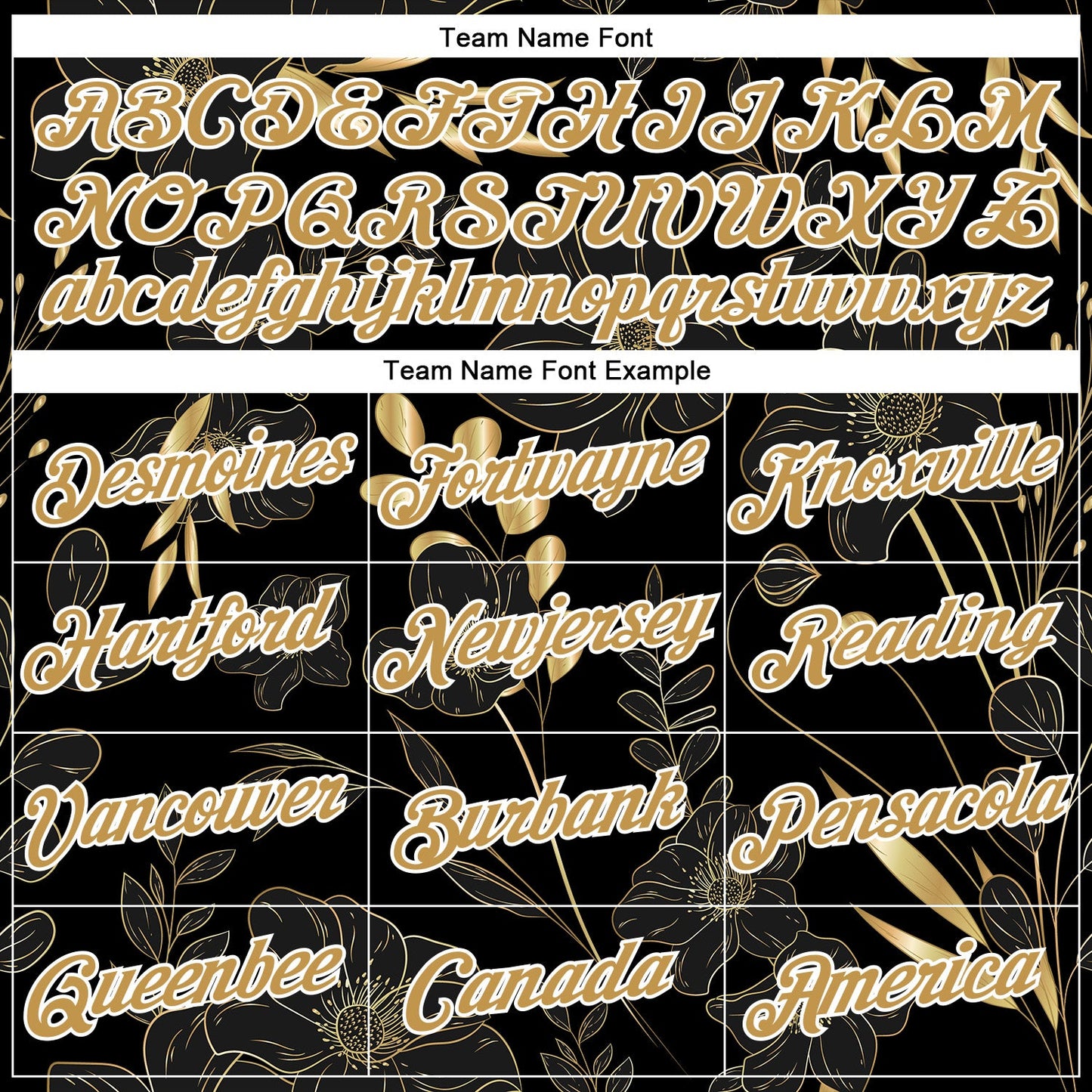 Custom Stitched Black Old Gold-White 3D Pattern Design Golden Subtle Floral Sports Pullover Sweatshirt Hoodie view 3