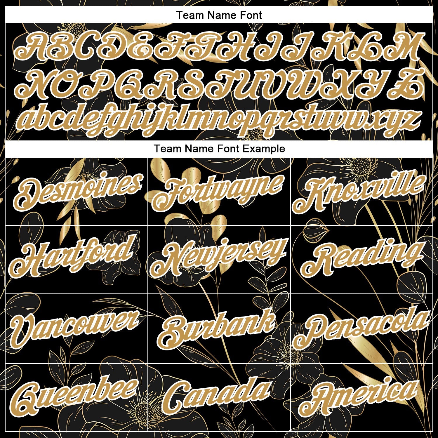 Custom Stitched Black Old Gold-White 3D Pattern Design Golden Subtle Floral Sports Pullover Sweatshirt Hoodie view 3