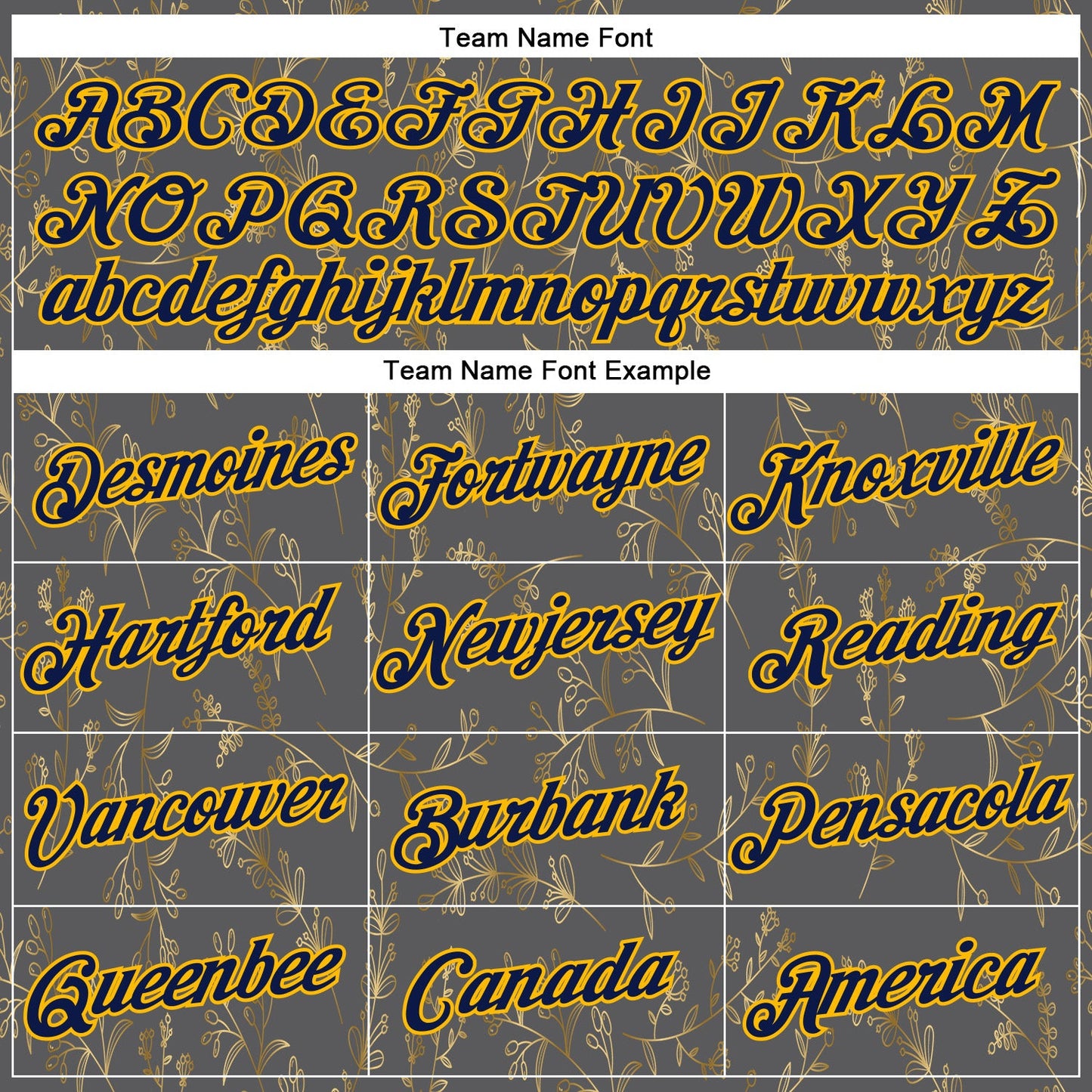 Custom Stitched Steel Gray Navy-Gold 3D Pattern Design Golden Subtle Floral Sports Pullover Sweatshirt Hoodie view 3