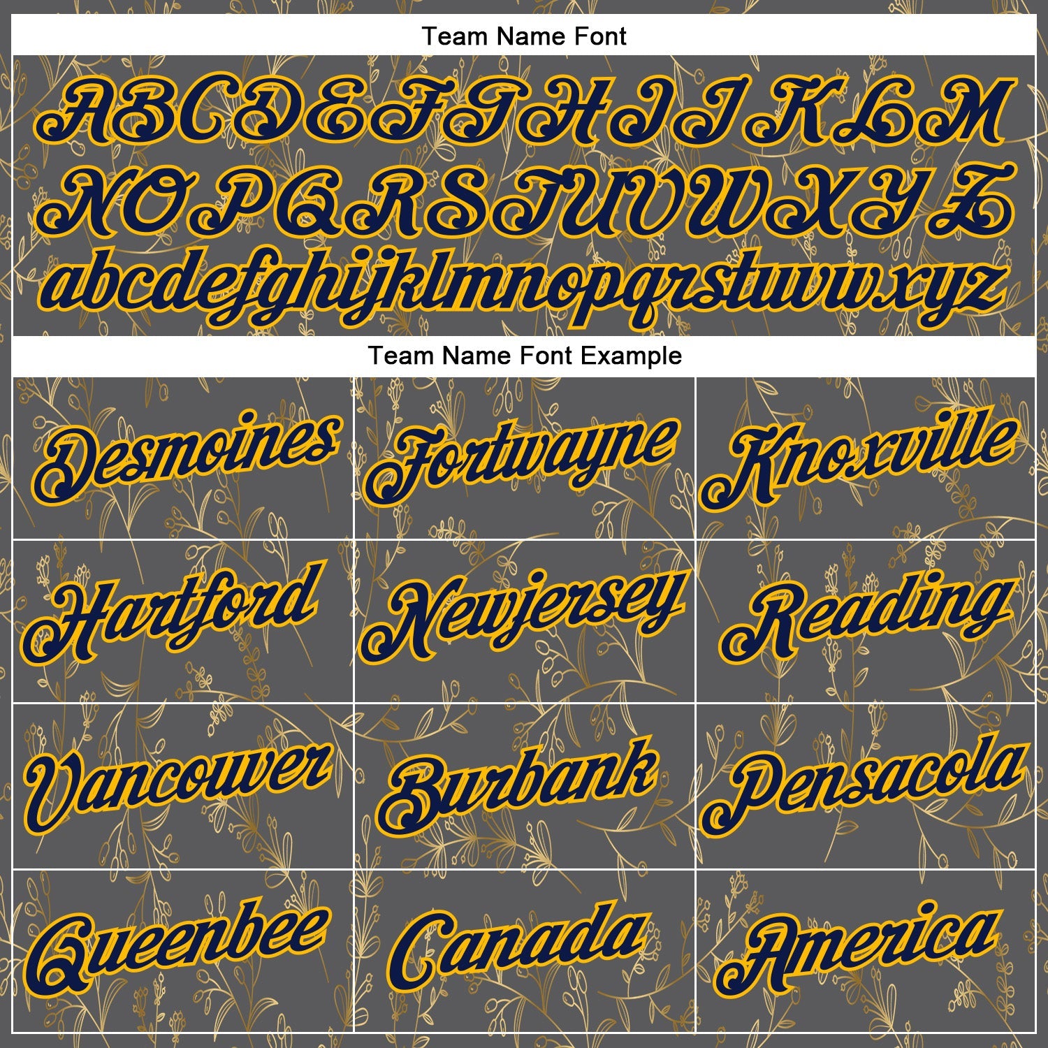 Custom Stitched Steel Gray Navy-Gold 3D Pattern Design Golden Subtle Floral Sports Pullover Sweatshirt Hoodie view 3