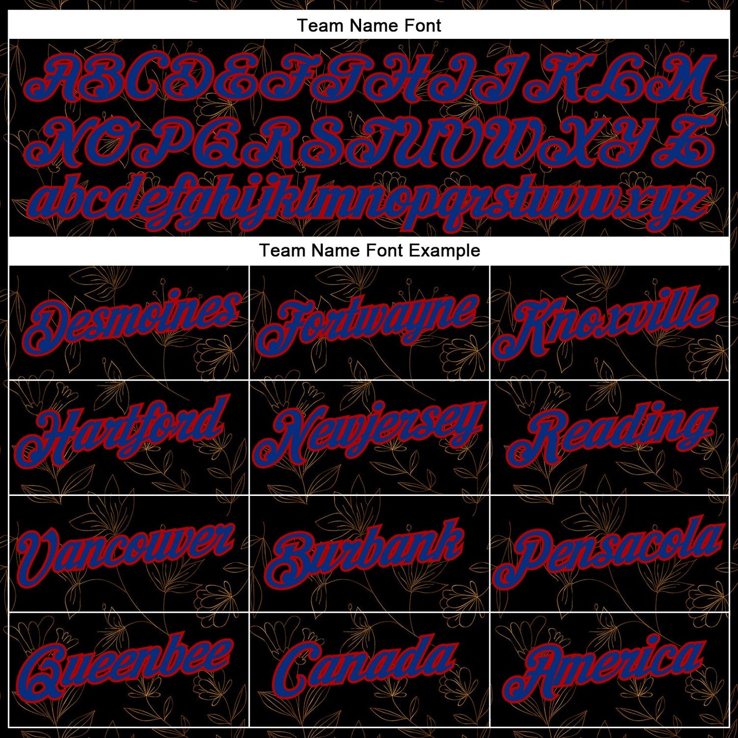 Custom Stitched Black Royal-Red 3D Pattern Design Golden Subtle Floral Sports Pullover Sweatshirt Hoodie view 3