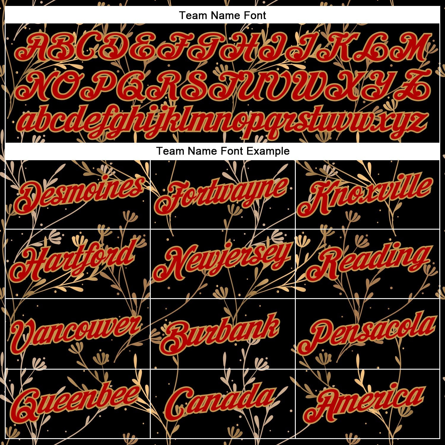 Custom Stitched Black Red-Old Gold 3D Pattern Design Golden Subtle Floral Sports Pullover Sweatshirt Hoodie view 3