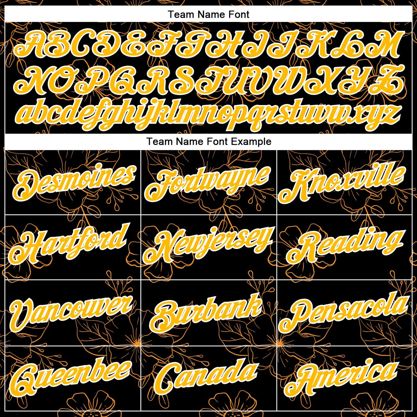 Custom Stitched Black Gold-White 3D Pattern Design Golden Subtle Floral Sports Pullover Sweatshirt Hoodie view 3