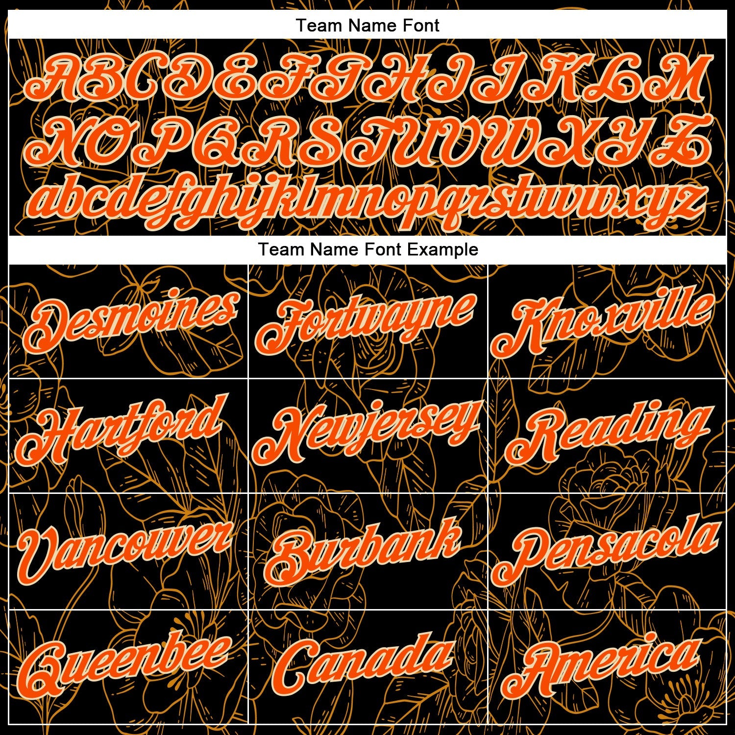 Custom Stitched Black Orange-Cream 3D Pattern Design Golden Subtle Floral Sports Pullover Sweatshirt Hoodie view 3