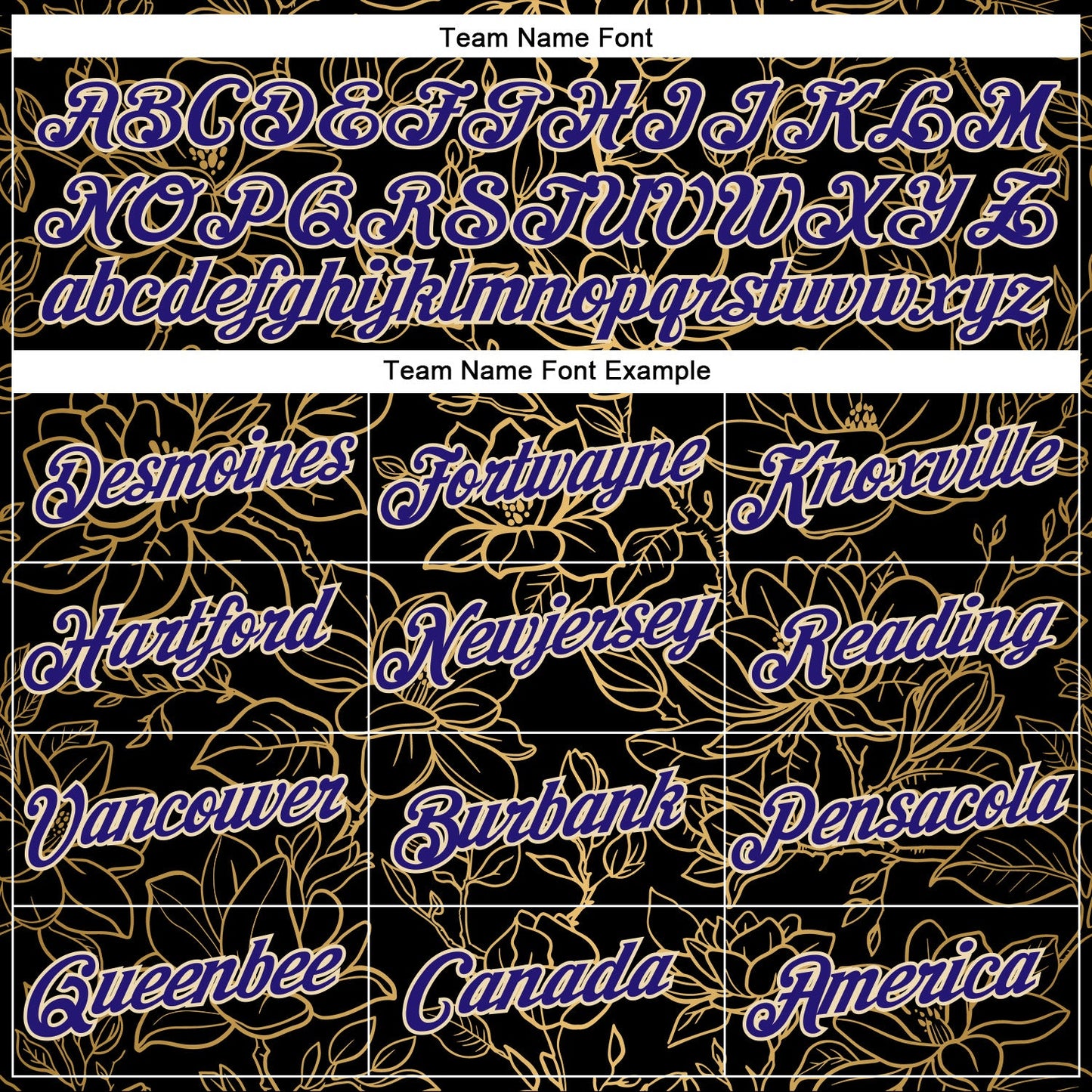Custom Stitched Black Dark Purple-Cream 3D Pattern Design Golden Subtle Floral Sports Pullover Sweatshirt Hoodie view 3