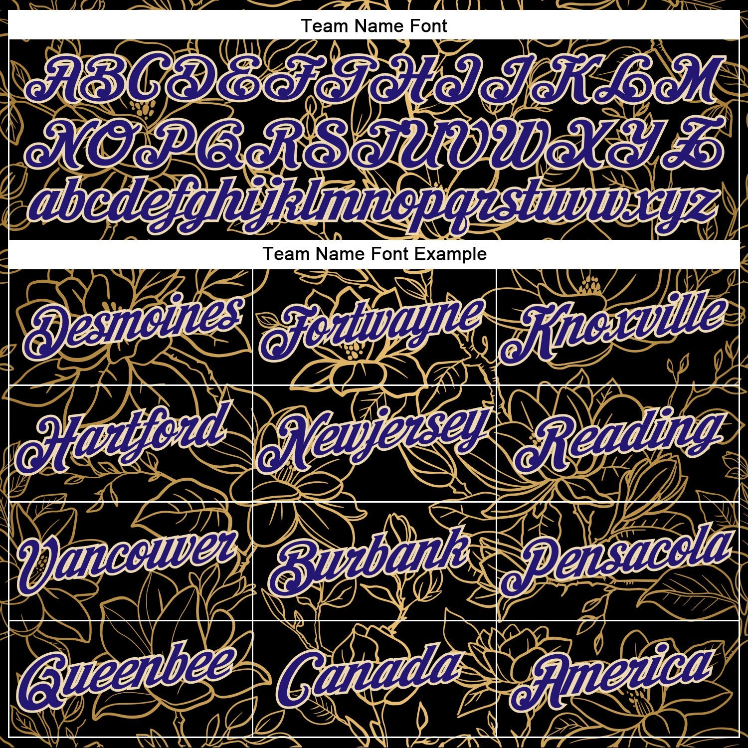 Custom Stitched Black Dark Purple-Cream 3D Pattern Design Golden Subtle Floral Sports Pullover Sweatshirt Hoodie view 3