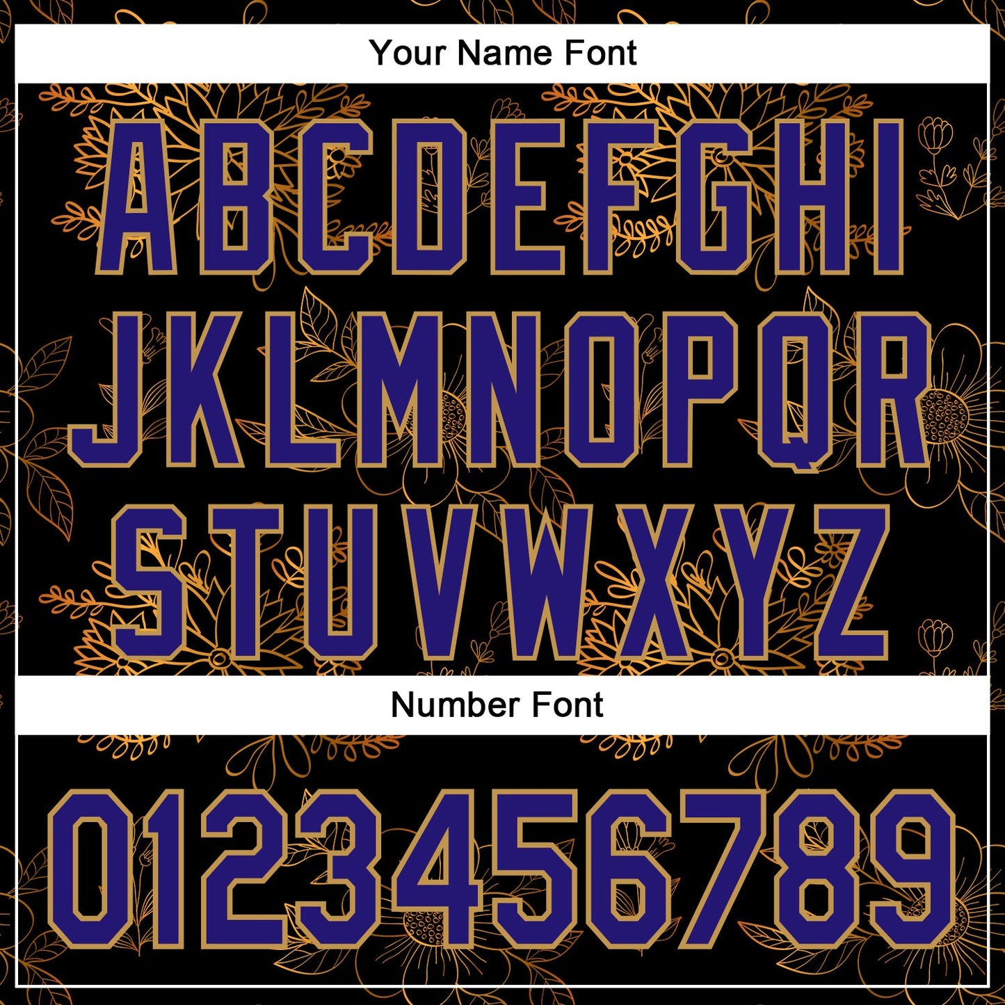 Custom Stitched Black Dark Purple-Old Gold 3D Pattern Design Golden Subtle Floral Sports Pullover Sweatshirt Hoodie view 4