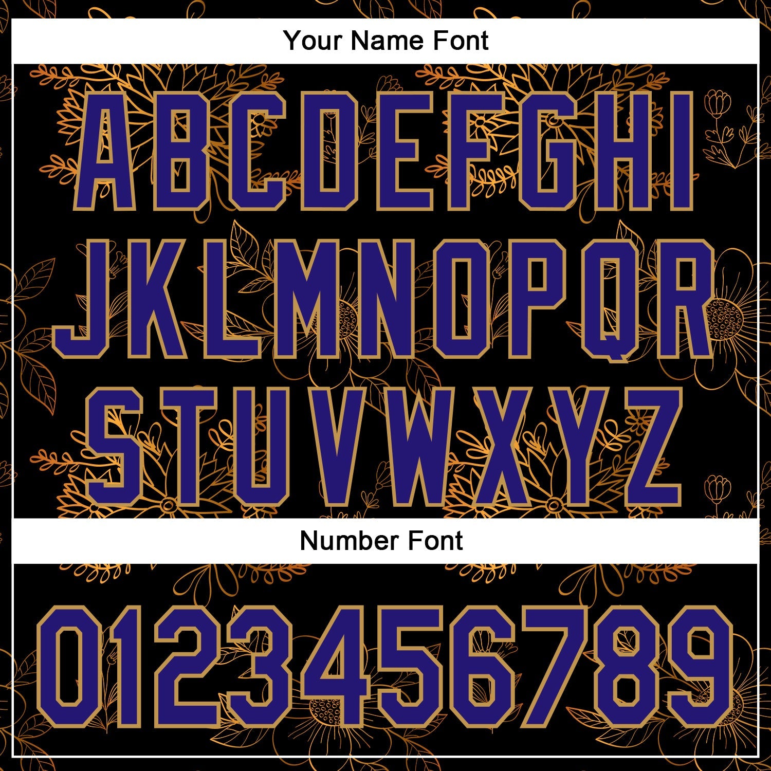 Custom Stitched Black Dark Purple-Old Gold 3D Pattern Design Golden Subtle Floral Sports Pullover Sweatshirt Hoodie view 4