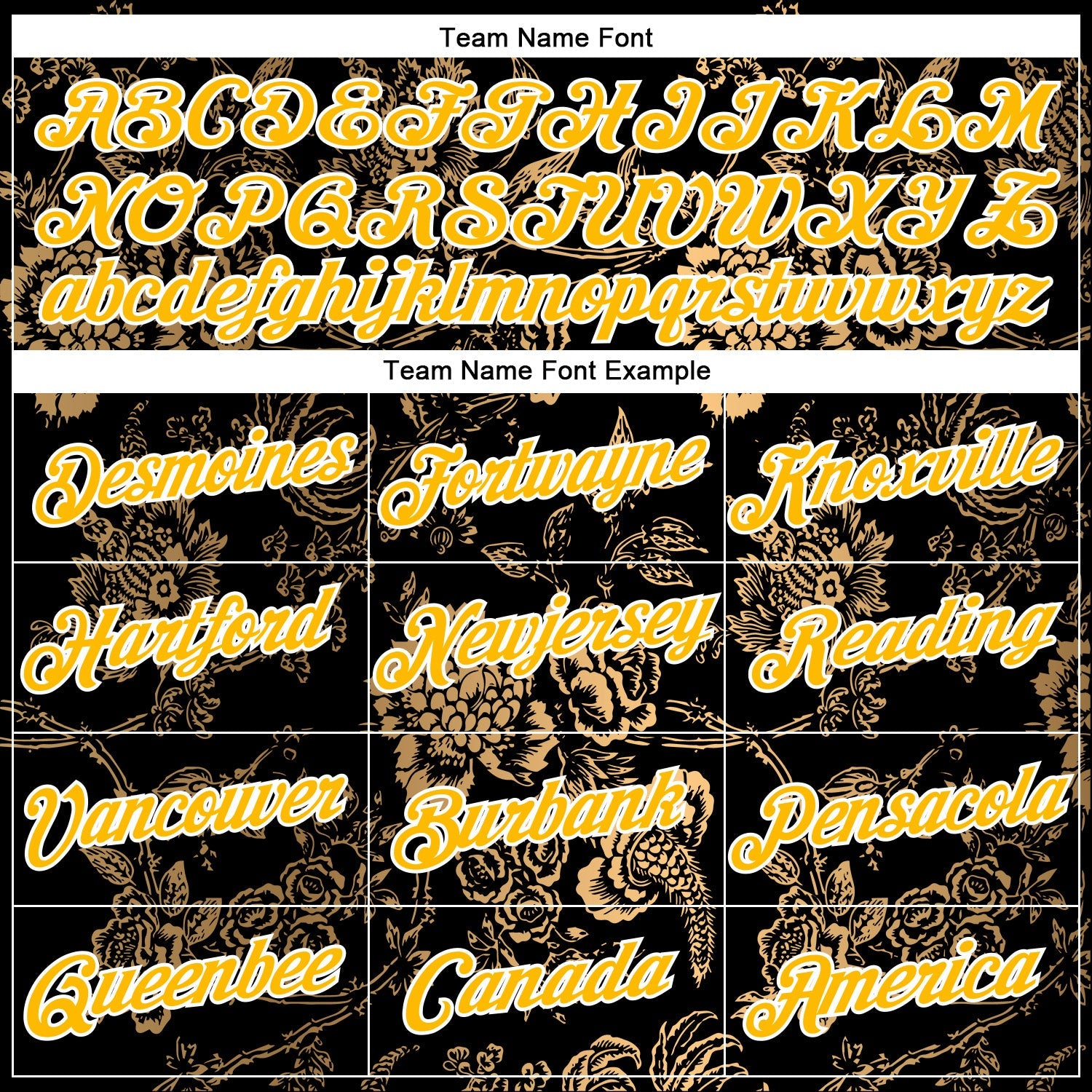 Custom Stitched Black Gold-White 3D Pattern Design Golden Subtle Floral Sports Pullover Sweatshirt Hoodie view 3