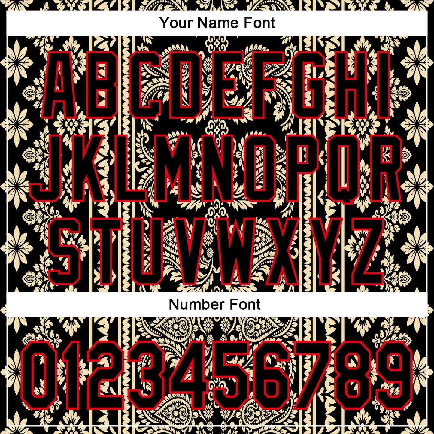 Custom Stitched Black Cream-Fire Red 3D Pattern Design Ethnic Paisley Floral Bandana Sports Pullover Sweatshirt Hoodie view 4