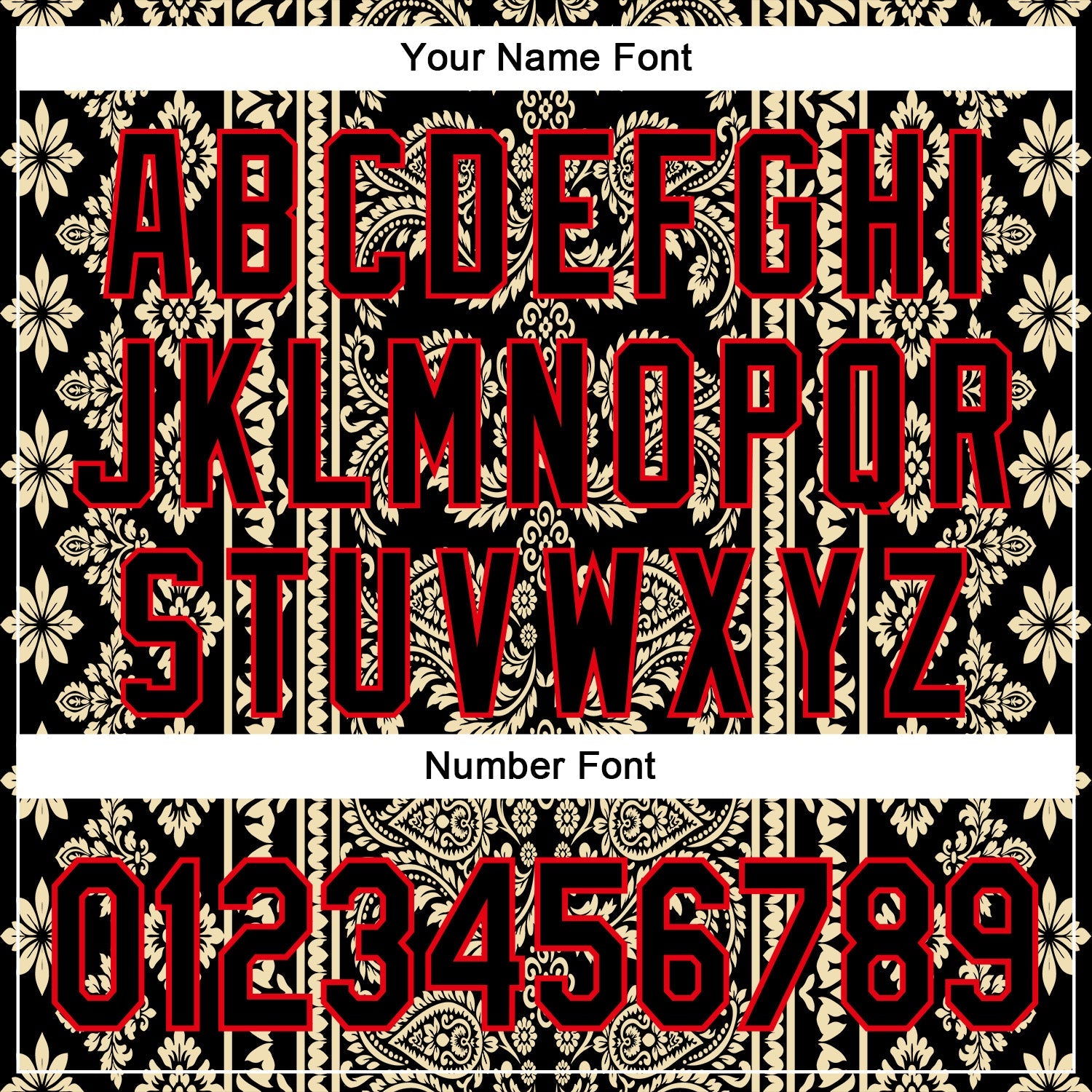 Custom Stitched Black Cream-Fire Red 3D Pattern Design Ethnic Paisley Floral Bandana Sports Pullover Sweatshirt Hoodie view 4