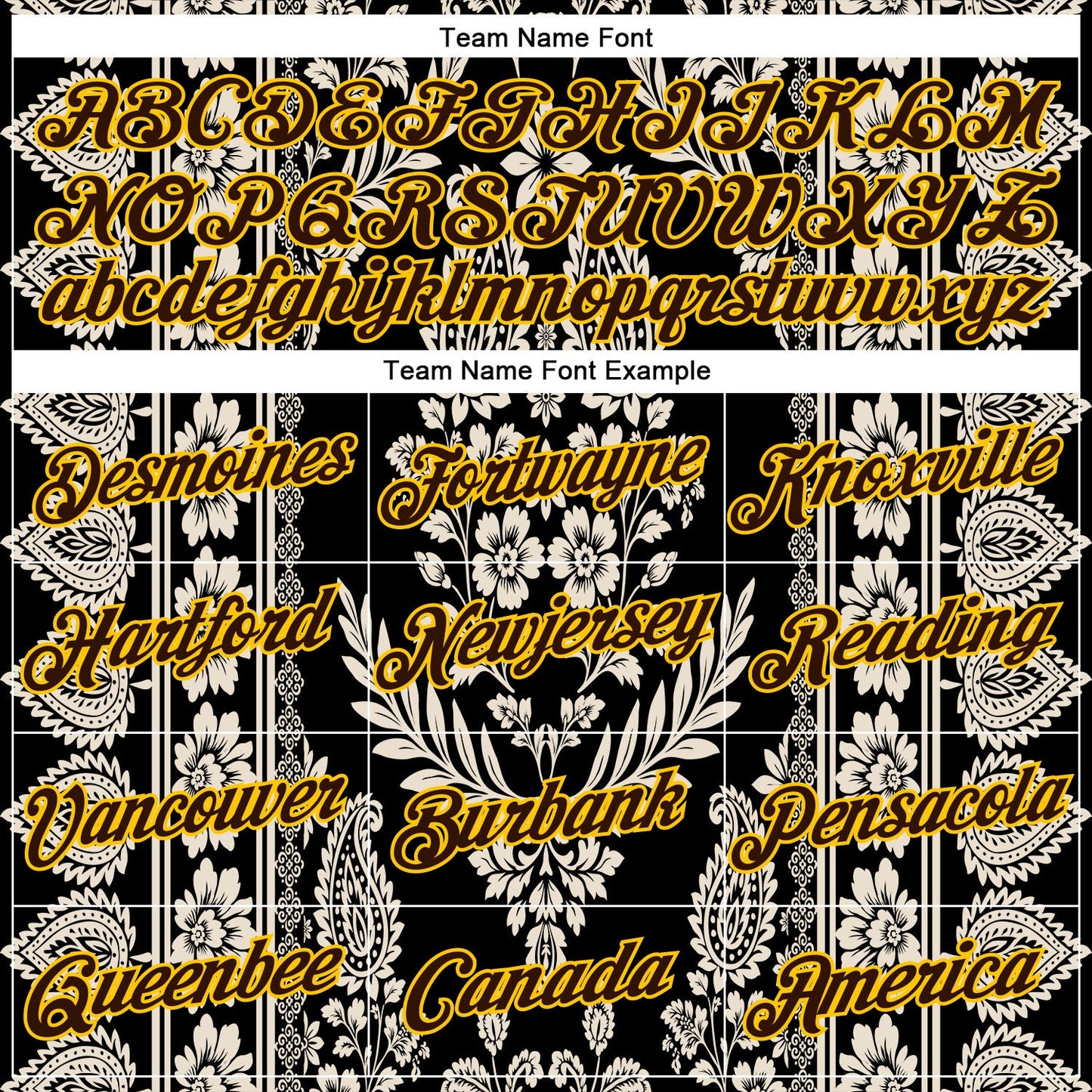 Custom Stitched Black Brown Cream-Yellow 3D Pattern Design Ethnic Paisley Floral Bandana Sports Pullover Sweatshirt Hoodie view 3