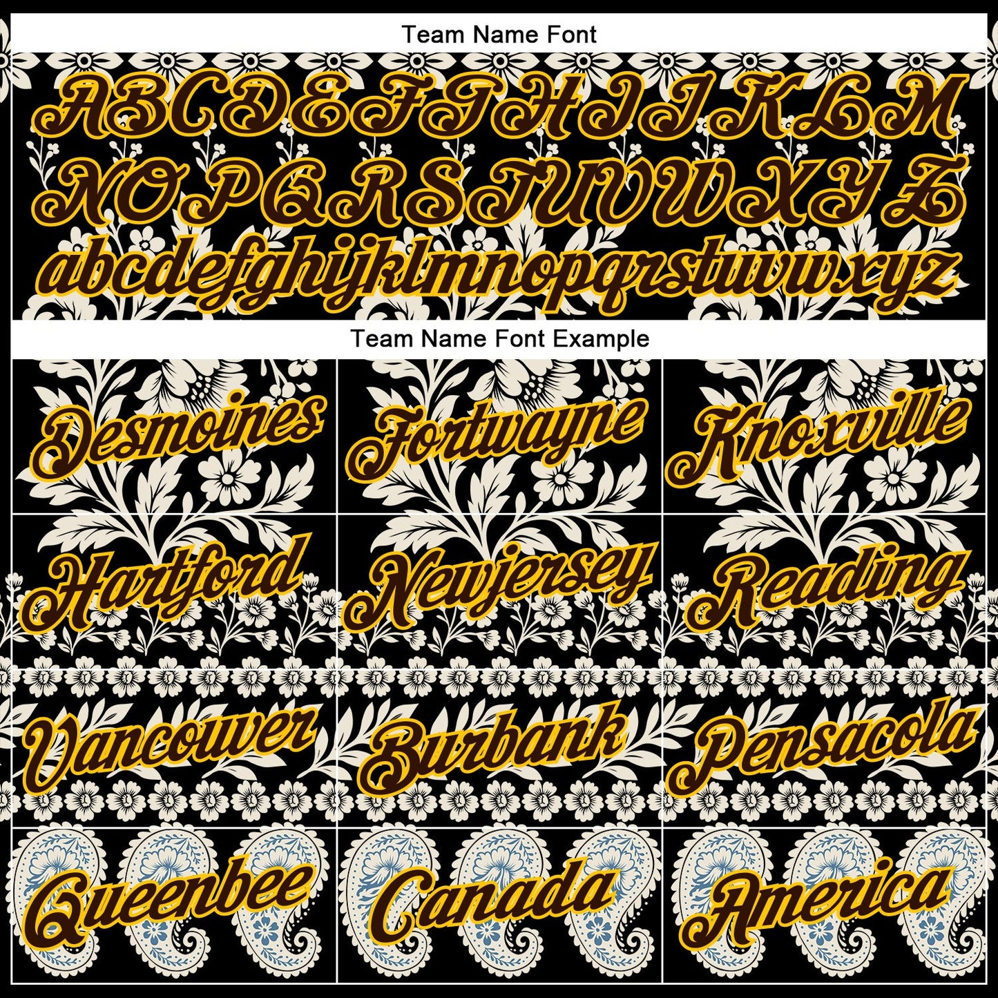 Custom Stitched Black Brown Cream-Yellow 3D Pattern Design Ethnic Paisley Floral Bandana Sports Pullover Sweatshirt Hoodie view 3