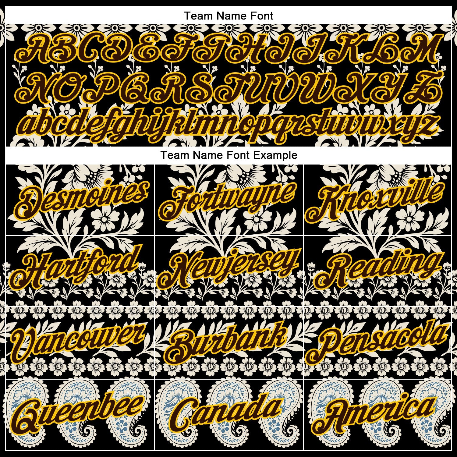 Custom Stitched Black Brown Cream-Yellow 3D Pattern Design Ethnic Paisley Floral Bandana Sports Pullover Sweatshirt Hoodie view 3