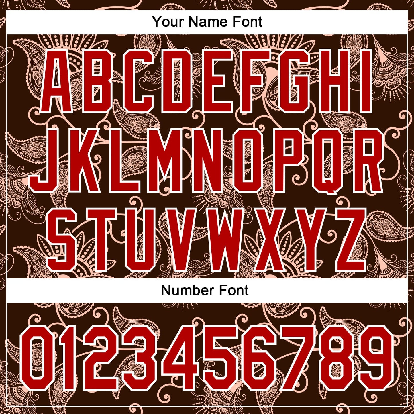 Custom Stitched Brown Red-White 3D Pattern Design Ethnic Paisley Floral Bandana Sports Pullover Sweatshirt Hoodie view 4