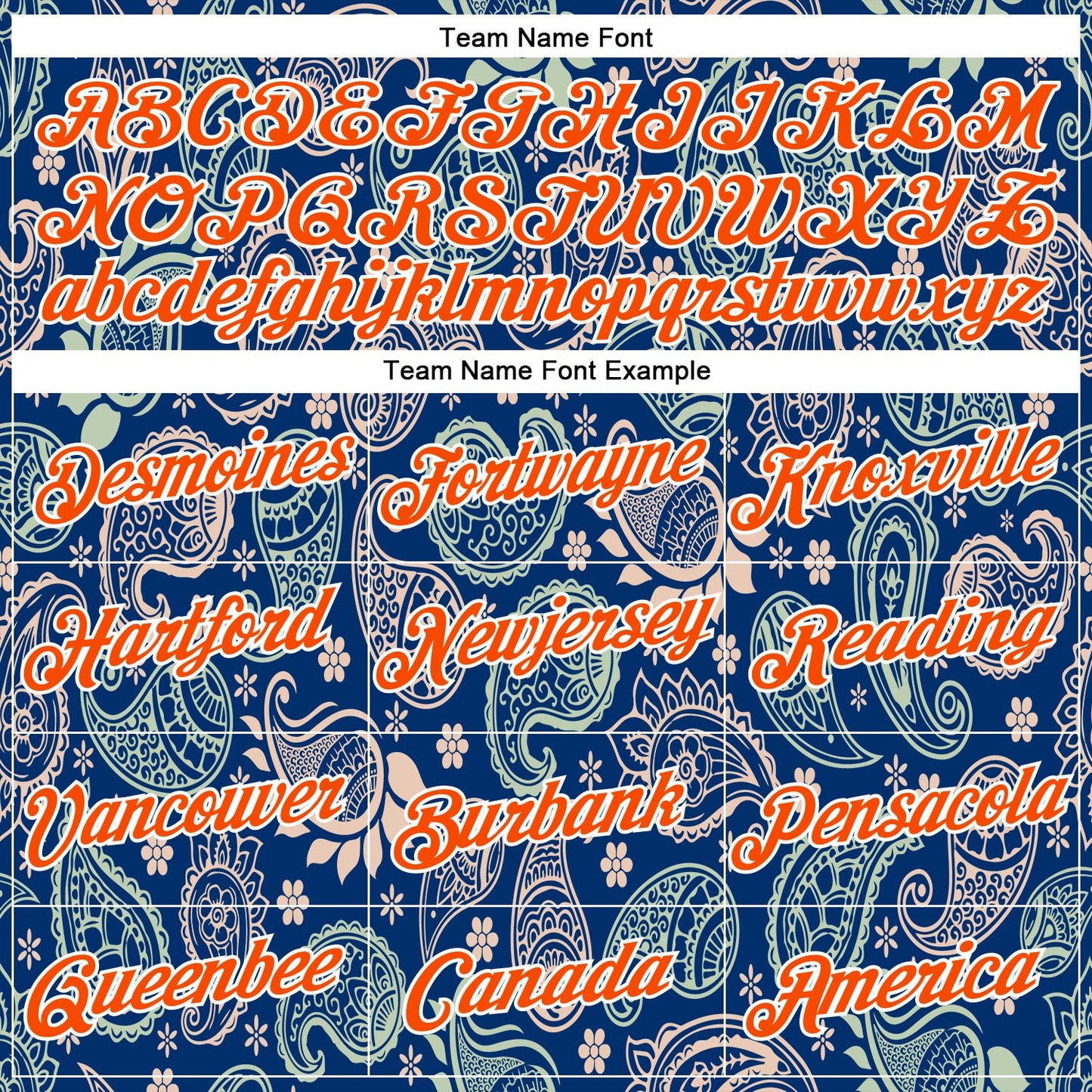 Custom Stitched US Navy Blue Orange-White 3D Pattern Design Ethnic Paisley Floral Bandana Sports Pullover Sweatshirt Hoodie view 3