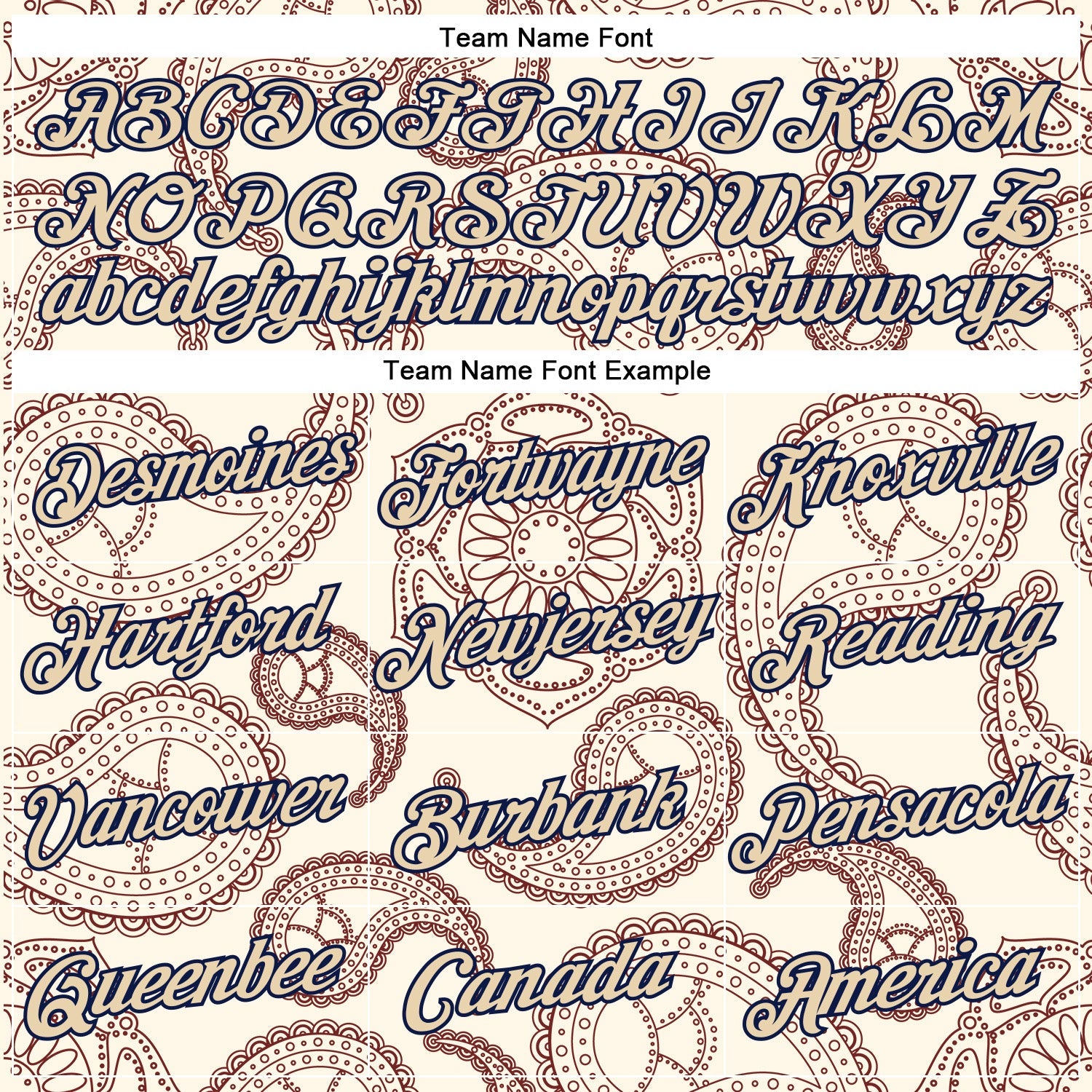 Custom Stitched Cream City Cream-Navy 3D Pattern Design Ethnic Paisley Floral Bandana Sports Pullover Sweatshirt Hoodie view 3