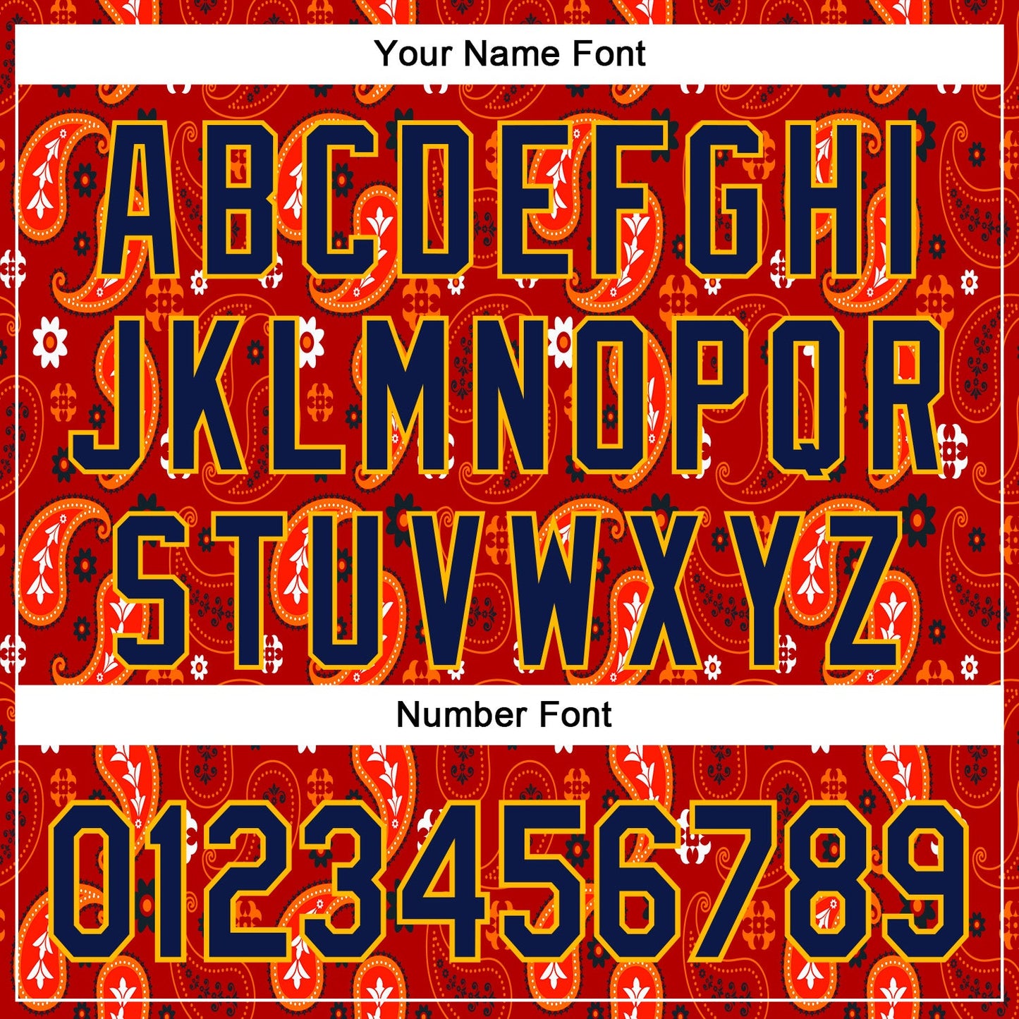 Custom Stitched Red Navy-Gold 3D Pattern Design Ethnic Paisley Floral Bandana Sports Pullover Sweatshirt Hoodie view 4