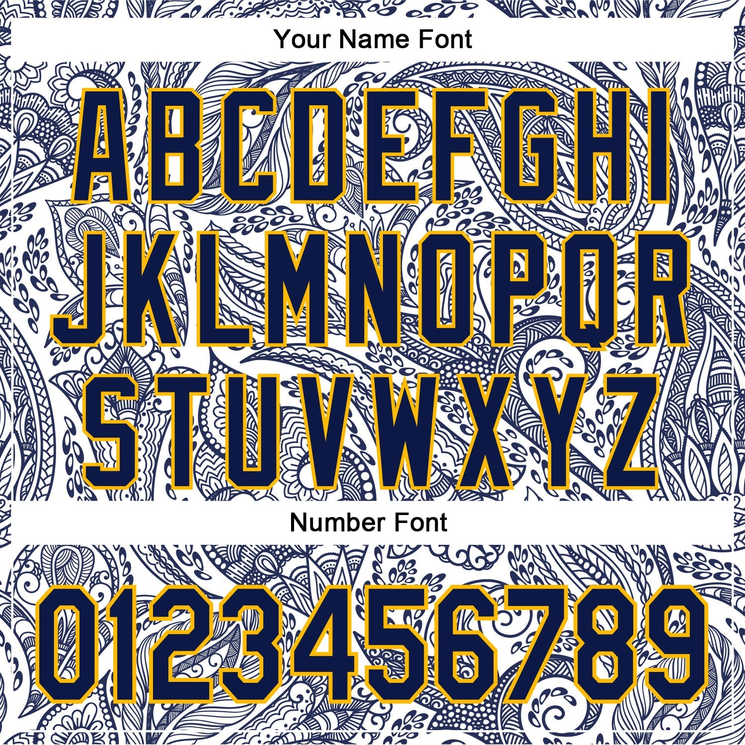 Custom Stitched White Navy-Gold 3D Pattern Design Ethnic Paisley Floral Bandana Sports Pullover Sweatshirt Hoodie view 4