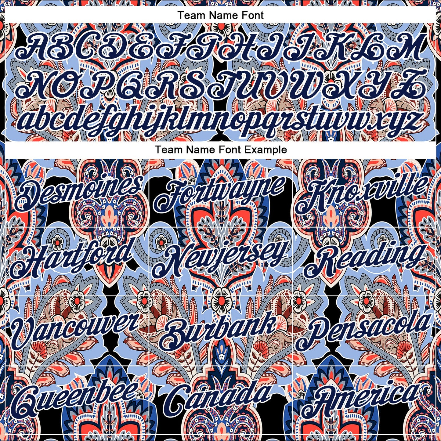 Custom Stitched Black Navy-White 3D Pattern Design Ethnic Paisley Floral Bandana Sports Pullover Sweatshirt Hoodie view 3