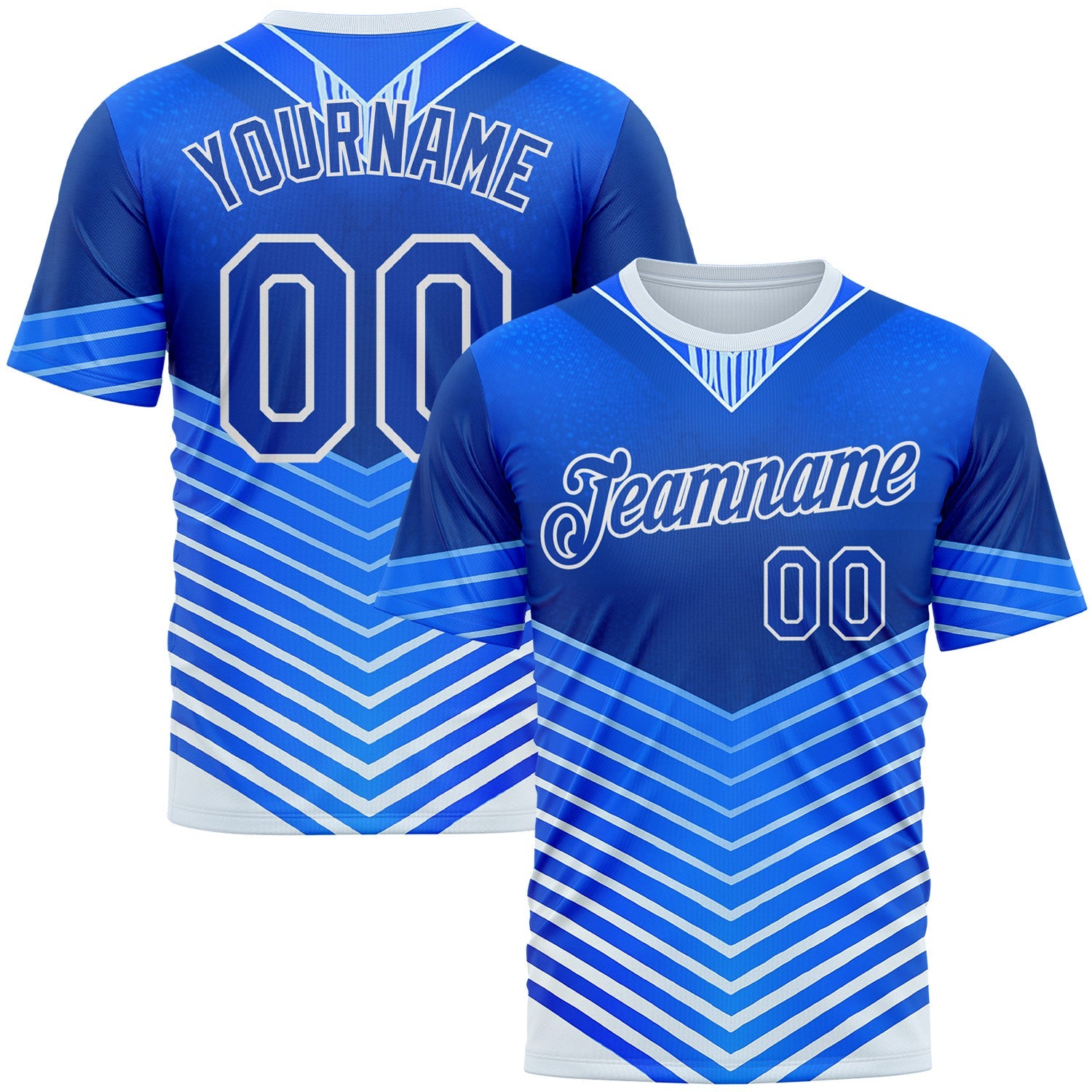 Custom Blue Thunder Blue-White 3D Pattern Design Argentina Arrow Sportswear Performance T-Shirt - Main View