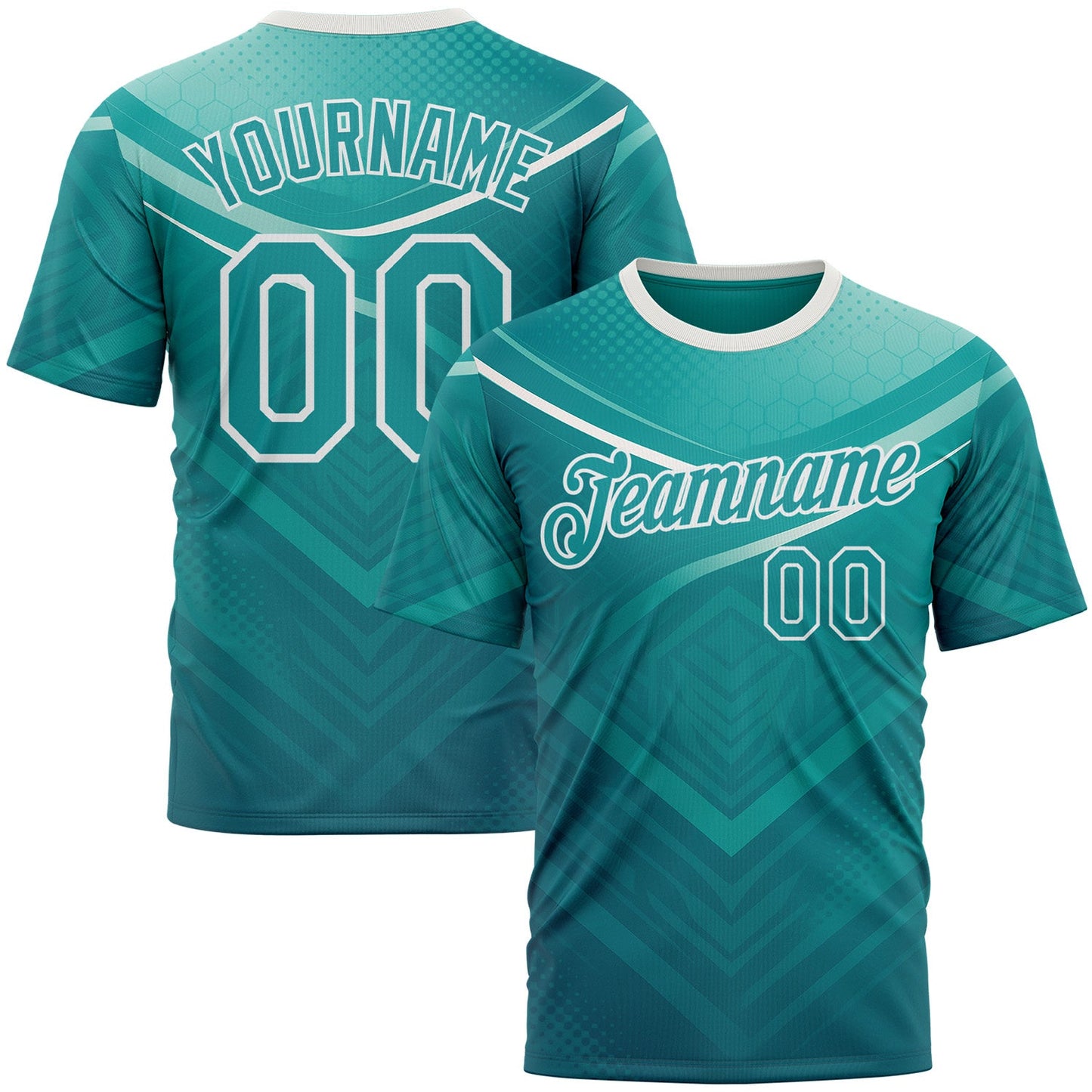 Custom Green Teal-White 3D Pattern Design Arrow Sportswear Performance T-Shirt - Main View