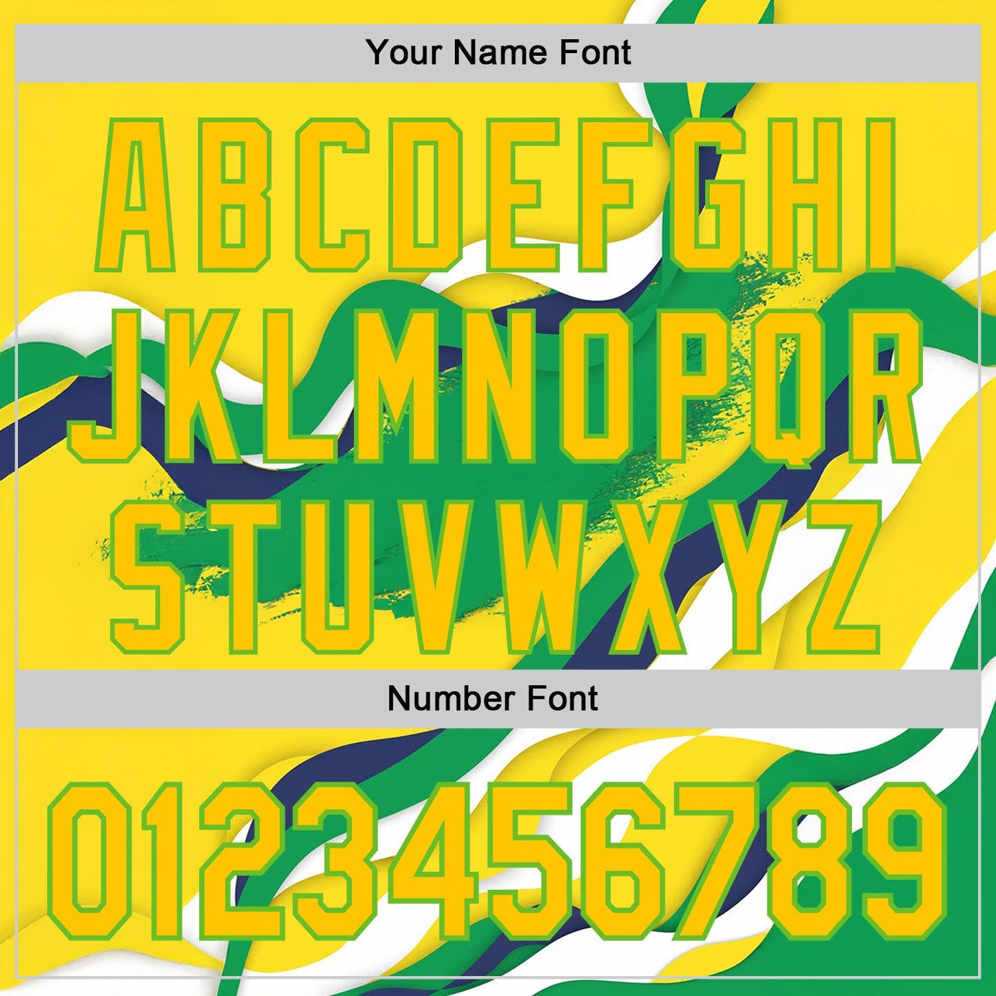 Custom Stitched Yellow Green-Aurora Green 3D Pattern Design Brazil Inspired Abstract Wave Sportswear Pullover Sweatshirt Hoodie view 4