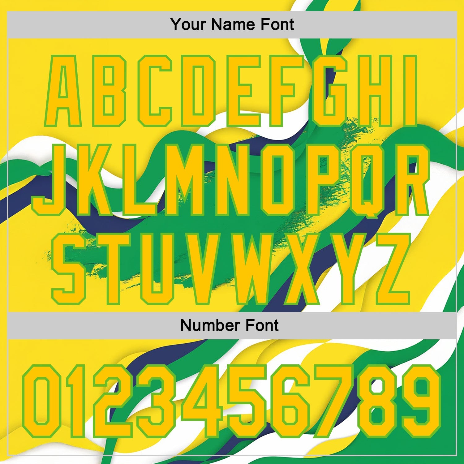 Custom Stitched Yellow Green-Aurora Green 3D Pattern Design Brazil Inspired Abstract Wave Sportswear Pullover Sweatshirt Hoodie view 4