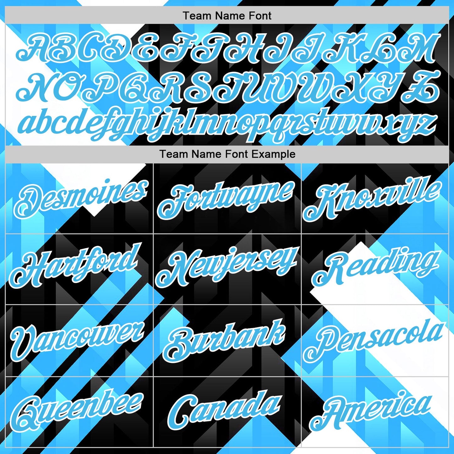 Custom Stitched Black Sky Blue Blue-White 3D Pattern Design Chelsea Argentine Inspired Geometric Shape Sportswear Pullover Sweatshirt Hoodie view 3